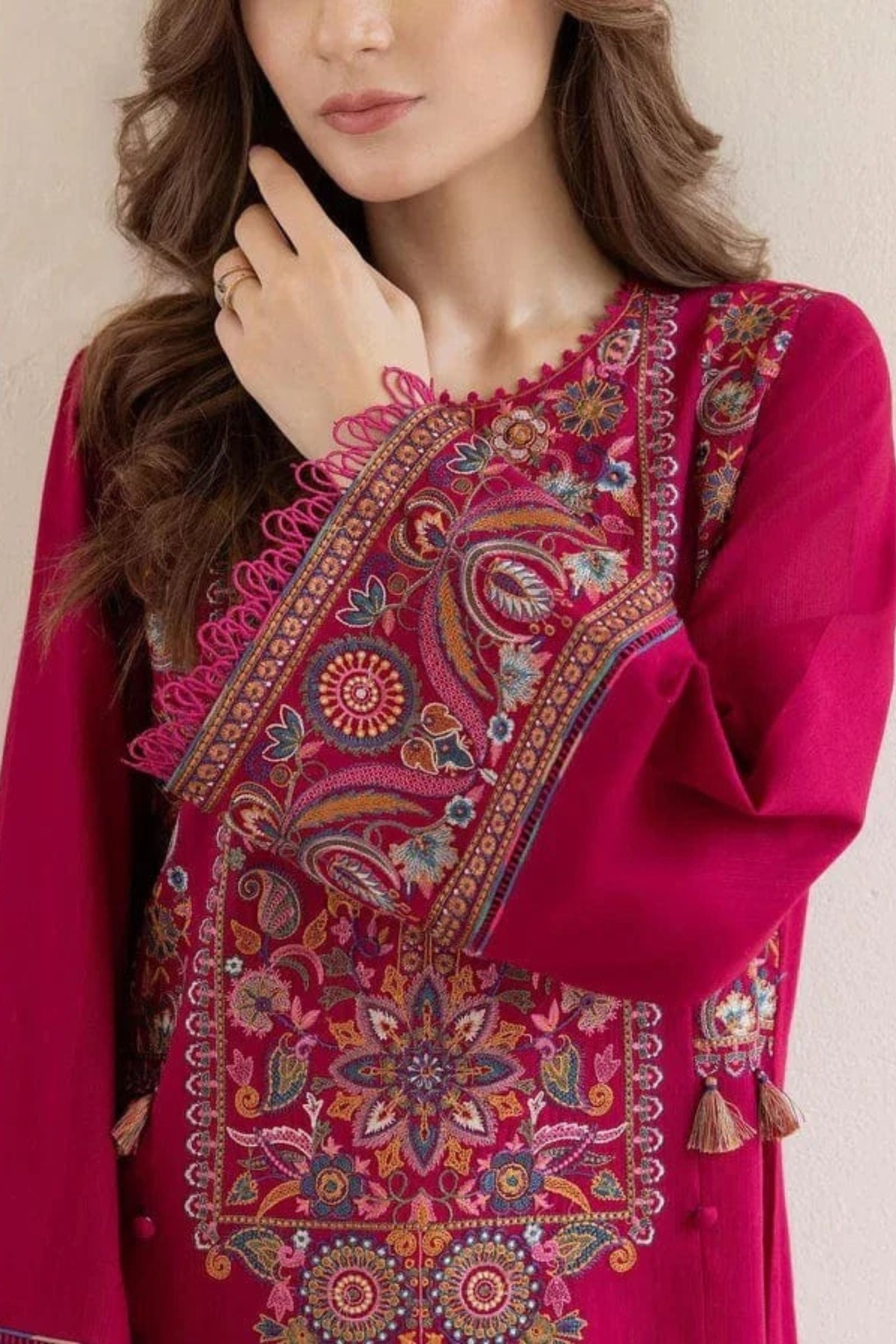 JAZMIN - 2PC LAWN EMB SHIRT WITH LAWN DYED TROUSER - EL5808