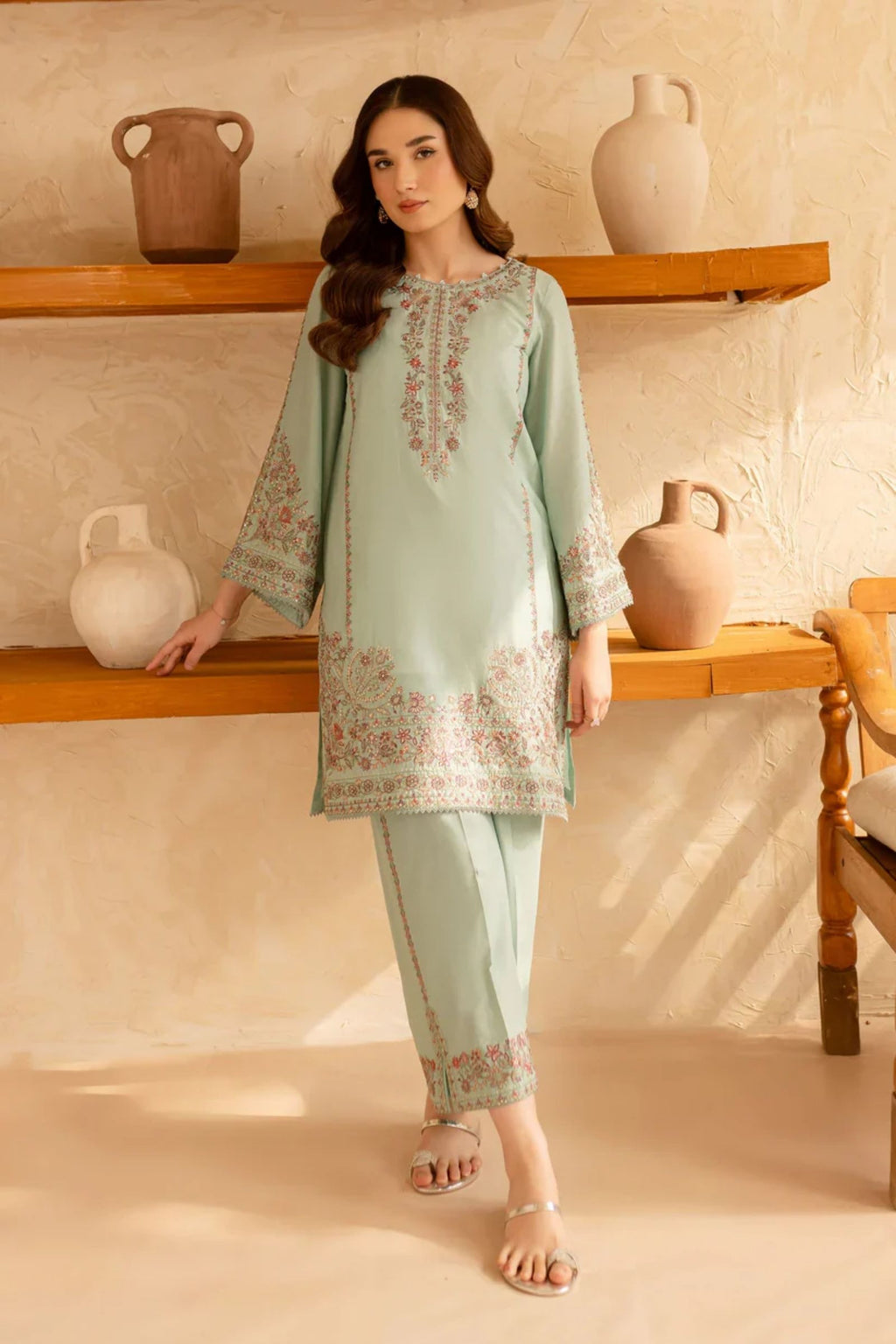 BATIK - 2PC LAWN EMBROIDERED SHIRT WITH EMBROIDERED TROUSER - D 218