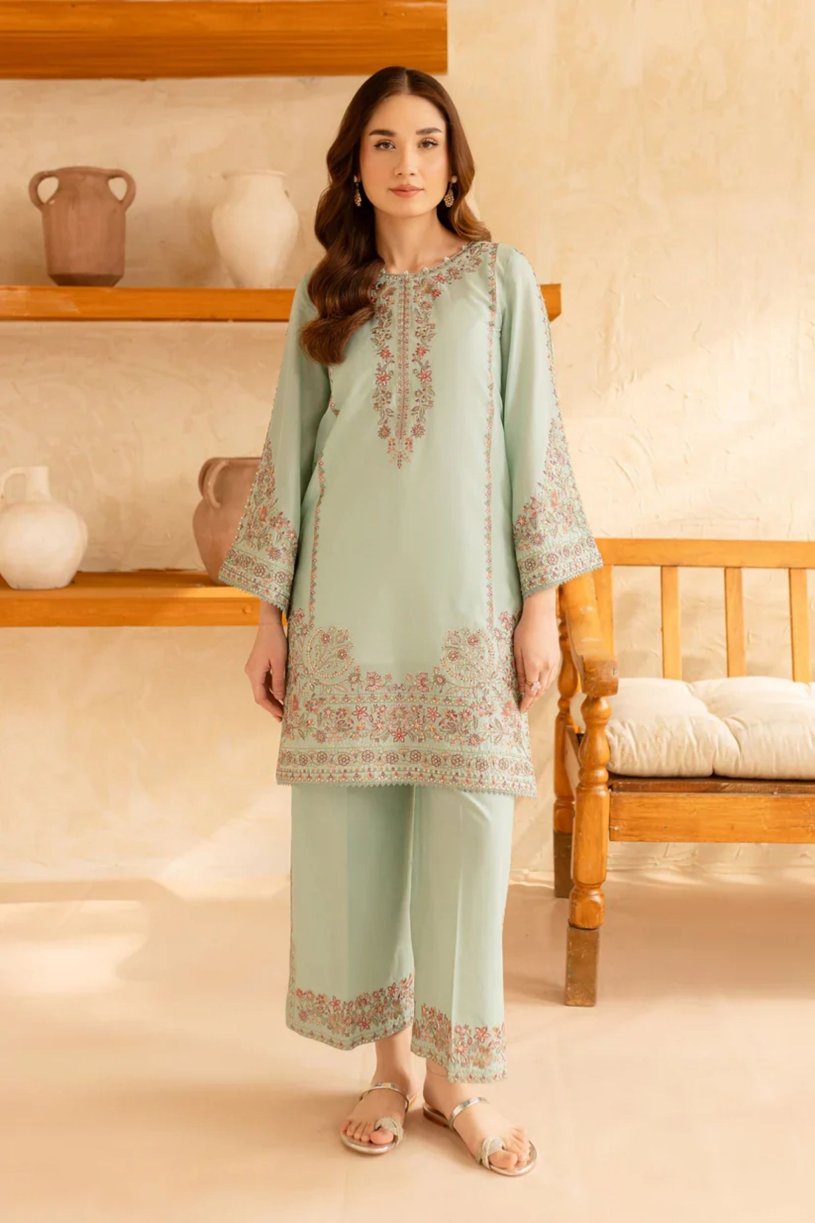 BATIK - 2PC LAWN EMBROIDERED SHIRT WITH EMBROIDERED TROUSER - D 218