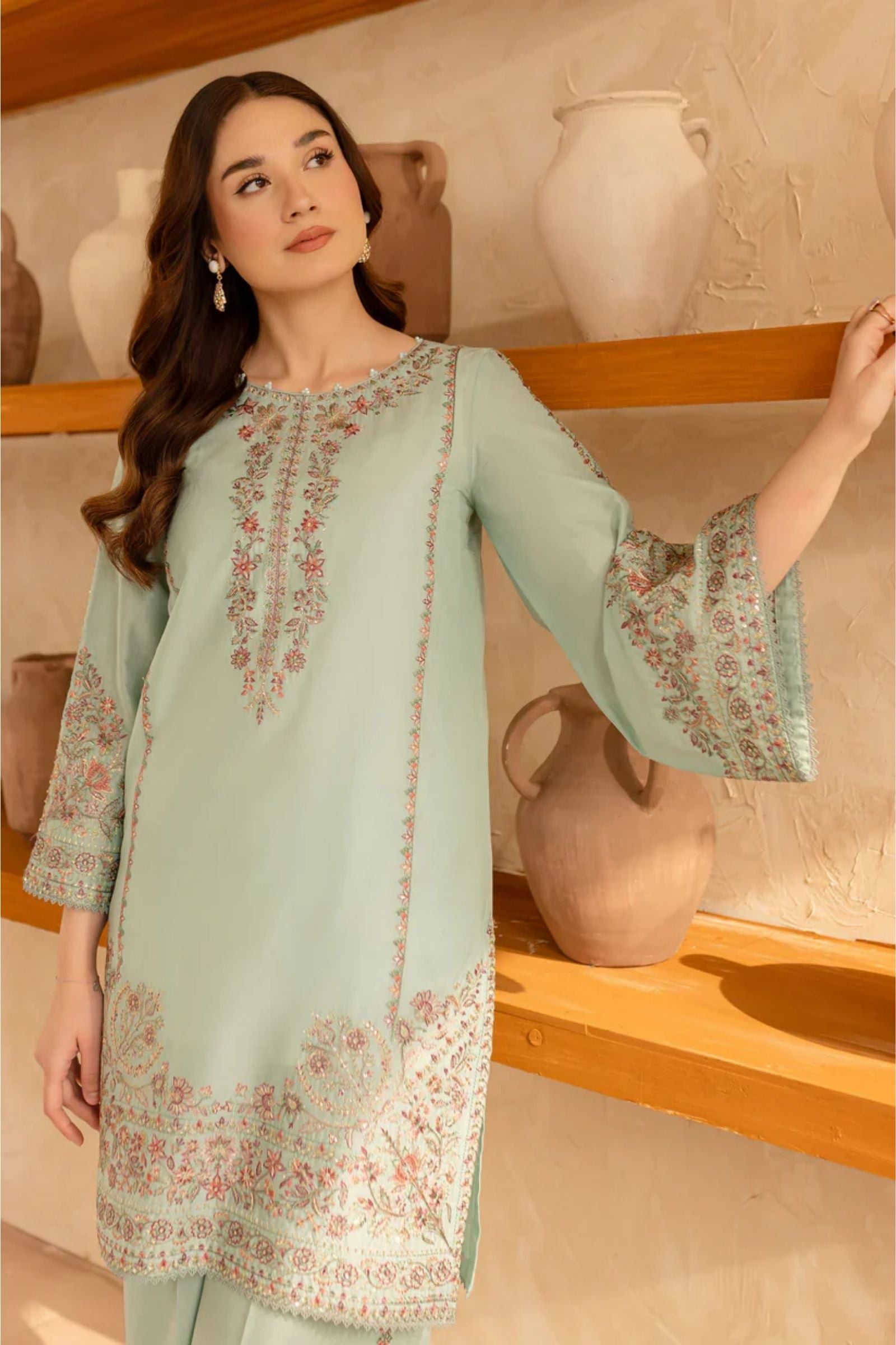 BATIK - 2PC LAWN EMBROIDERED SHIRT WITH EMBROIDERED TROUSER - D 218
