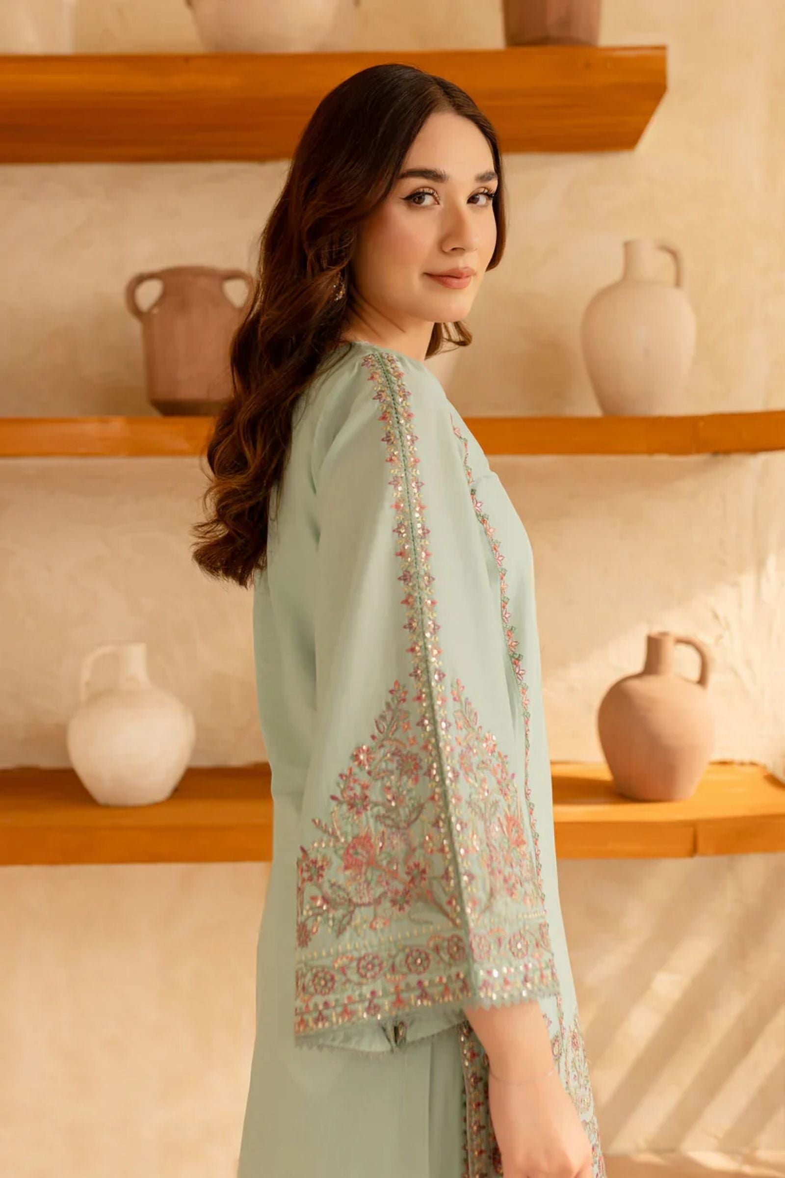 BATIK - 2PC LAWN EMBROIDERED SHIRT WITH EMBROIDERED TROUSER - D 218