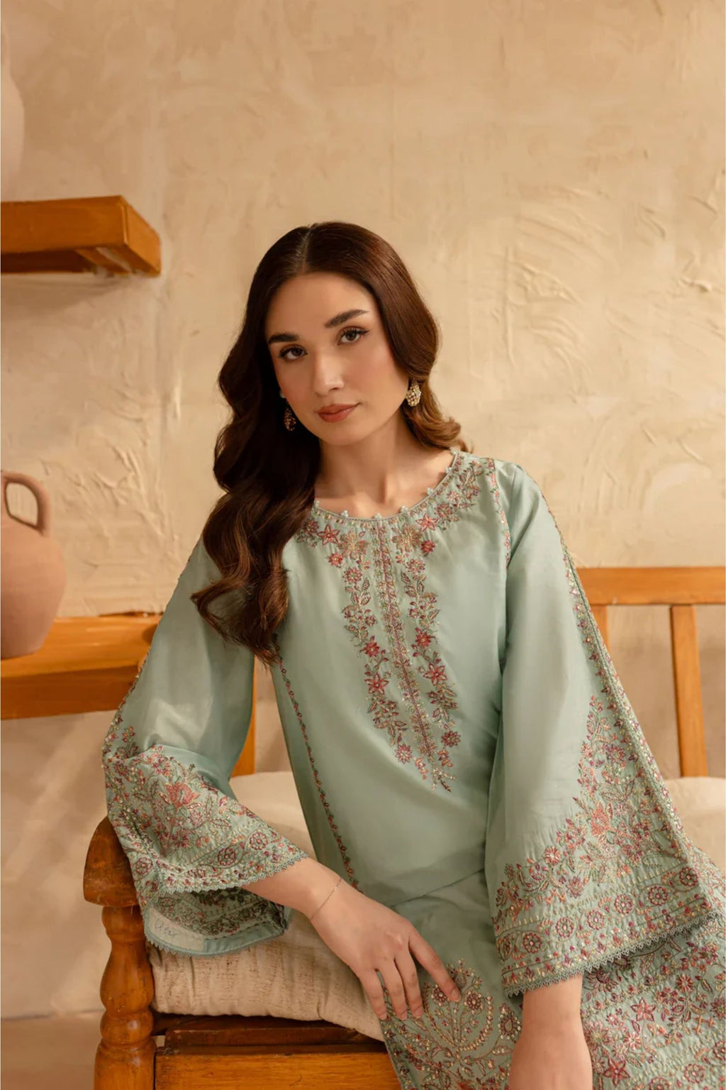 BATIK - 2PC LAWN EMBROIDERED SHIRT WITH EMBROIDERED TROUSER - D 218