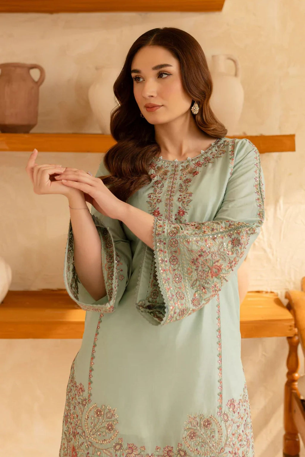BATIK - 2PC LAWN EMBROIDERED SHIRT WITH EMBROIDERED TROUSER - D 218