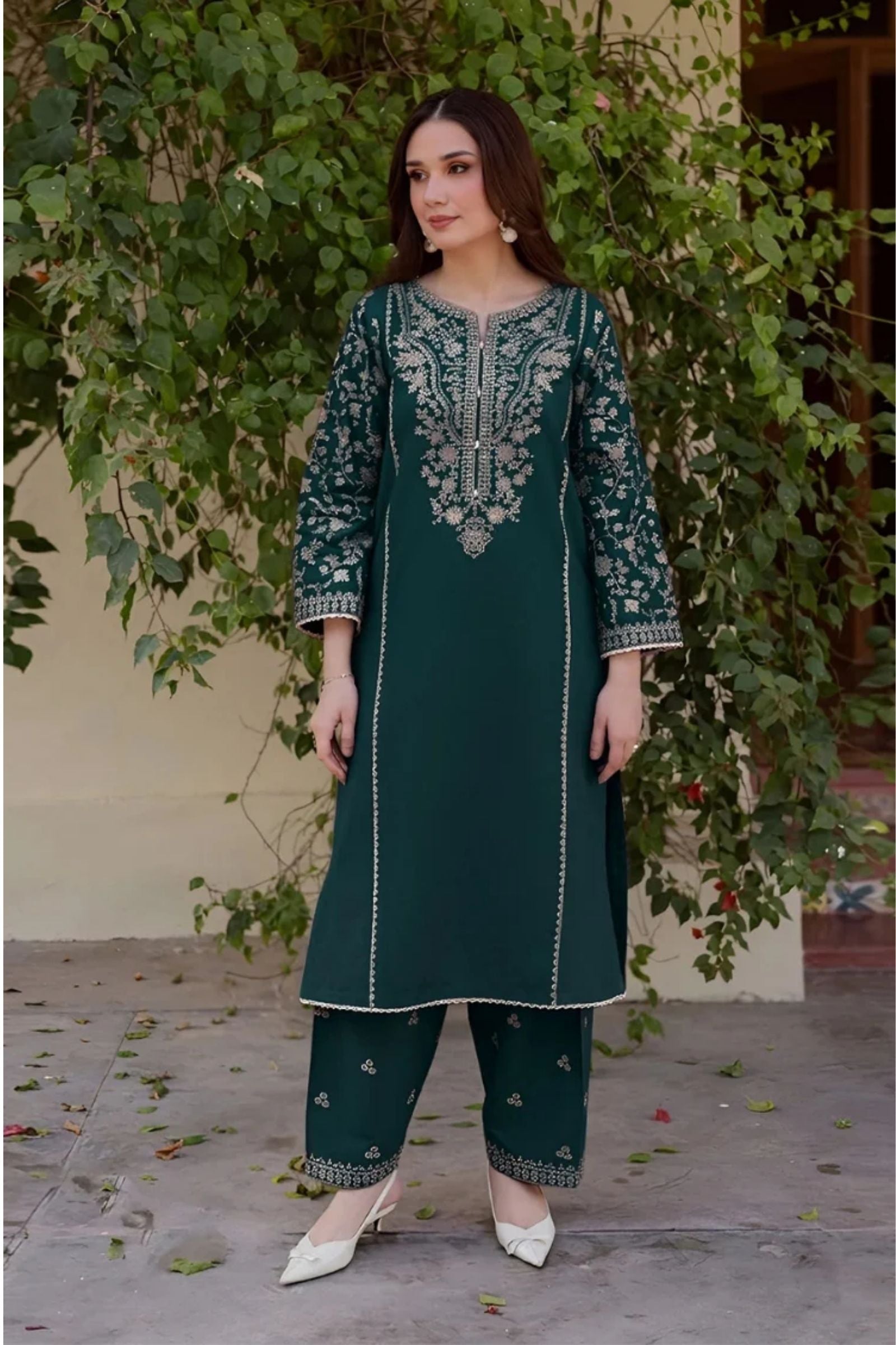 BATIK - 2PC LAWN SEQUIN EMB SHIRT WITH LAWN TROUSER - D 81