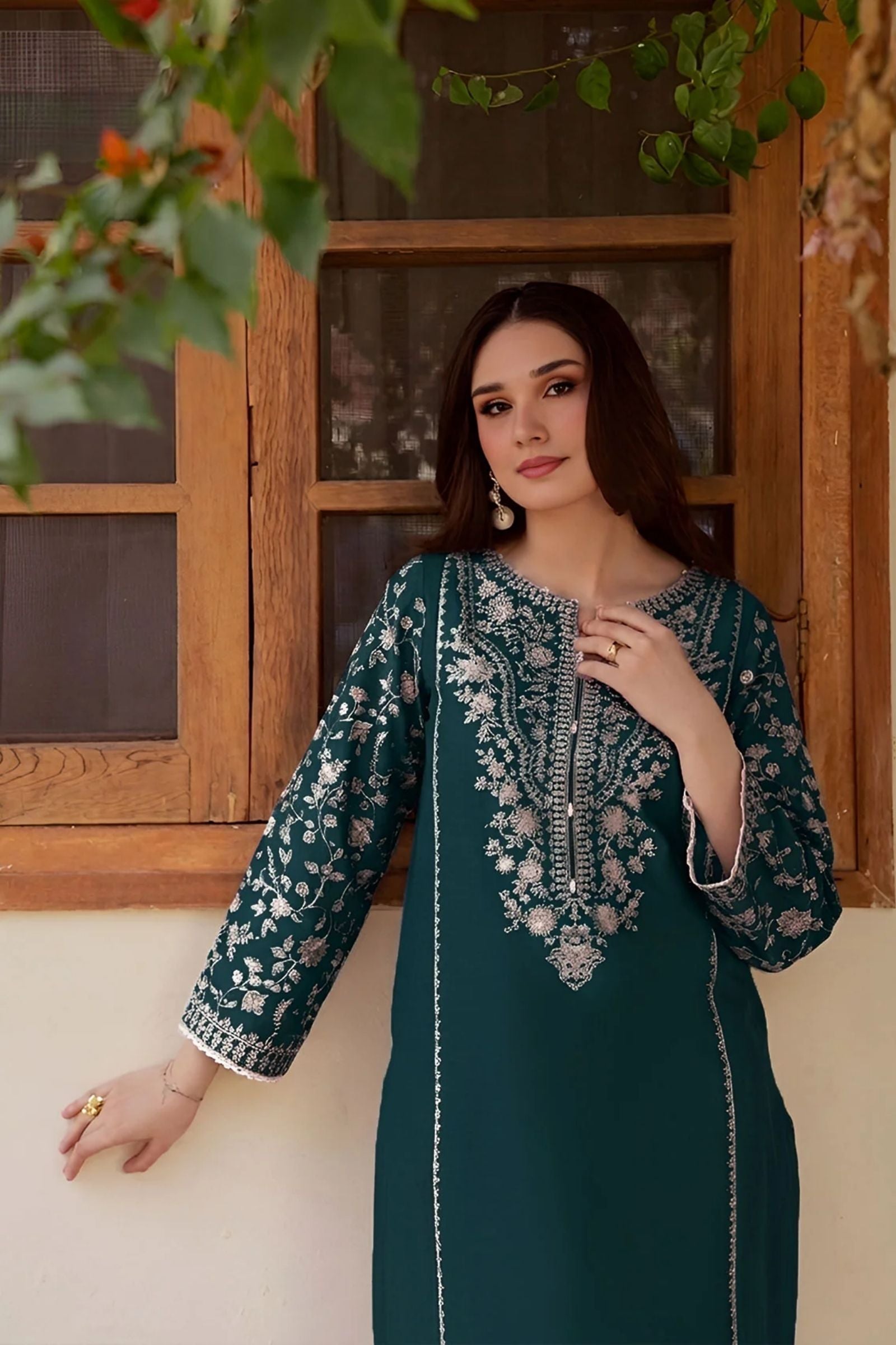 BATIK - 2PC LAWN SEQUIN EMB SHIRT WITH LAWN TROUSER - D 81