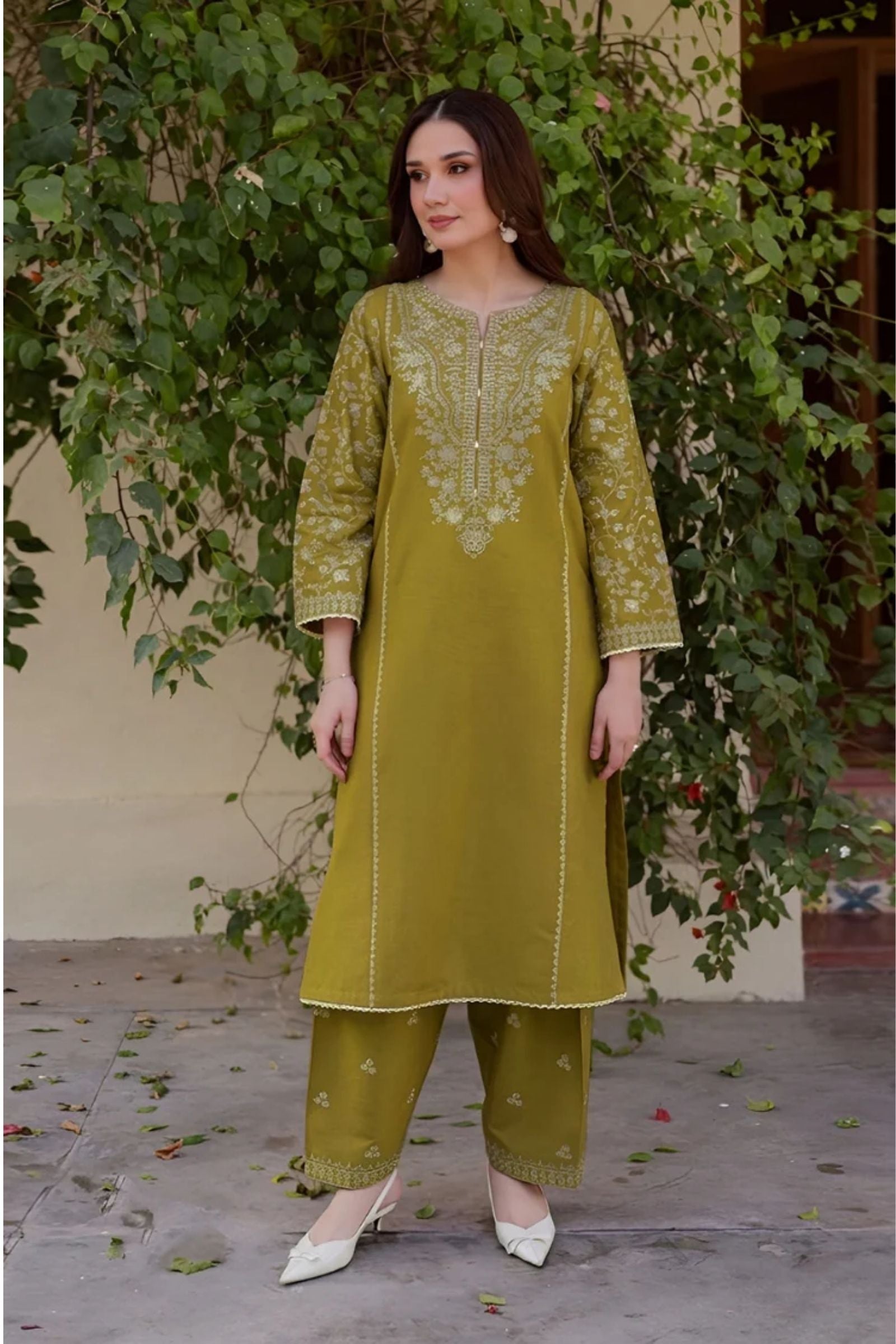 BATIK - 2PC LAWN SEQUIN EMB SHIRT WITH LAWN TROUSER - D 79