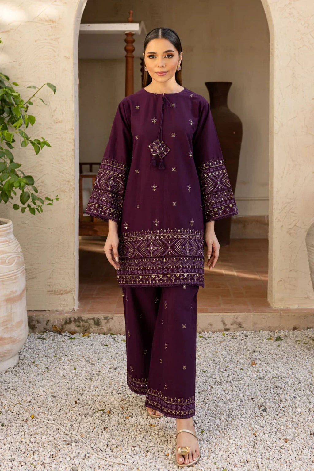 BATIK - 2PC LAWN SEQUIN EMBROIDERED SHIRT WITH SEQUIN EMBROIDERED TROUSER - D 202