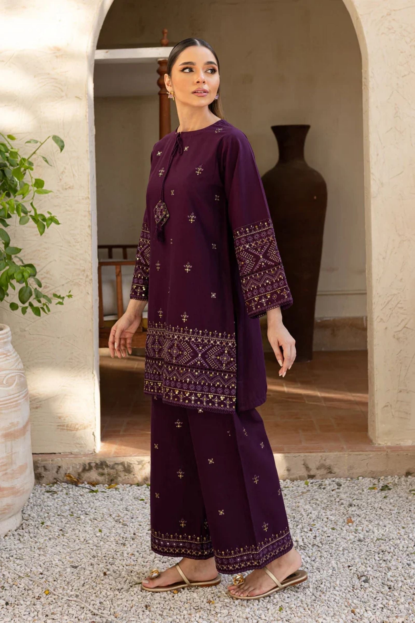 BATIK - 2PC LAWN SEQUIN EMBROIDERED SHIRT WITH SEQUIN EMBROIDERED TROUSER - D 202
