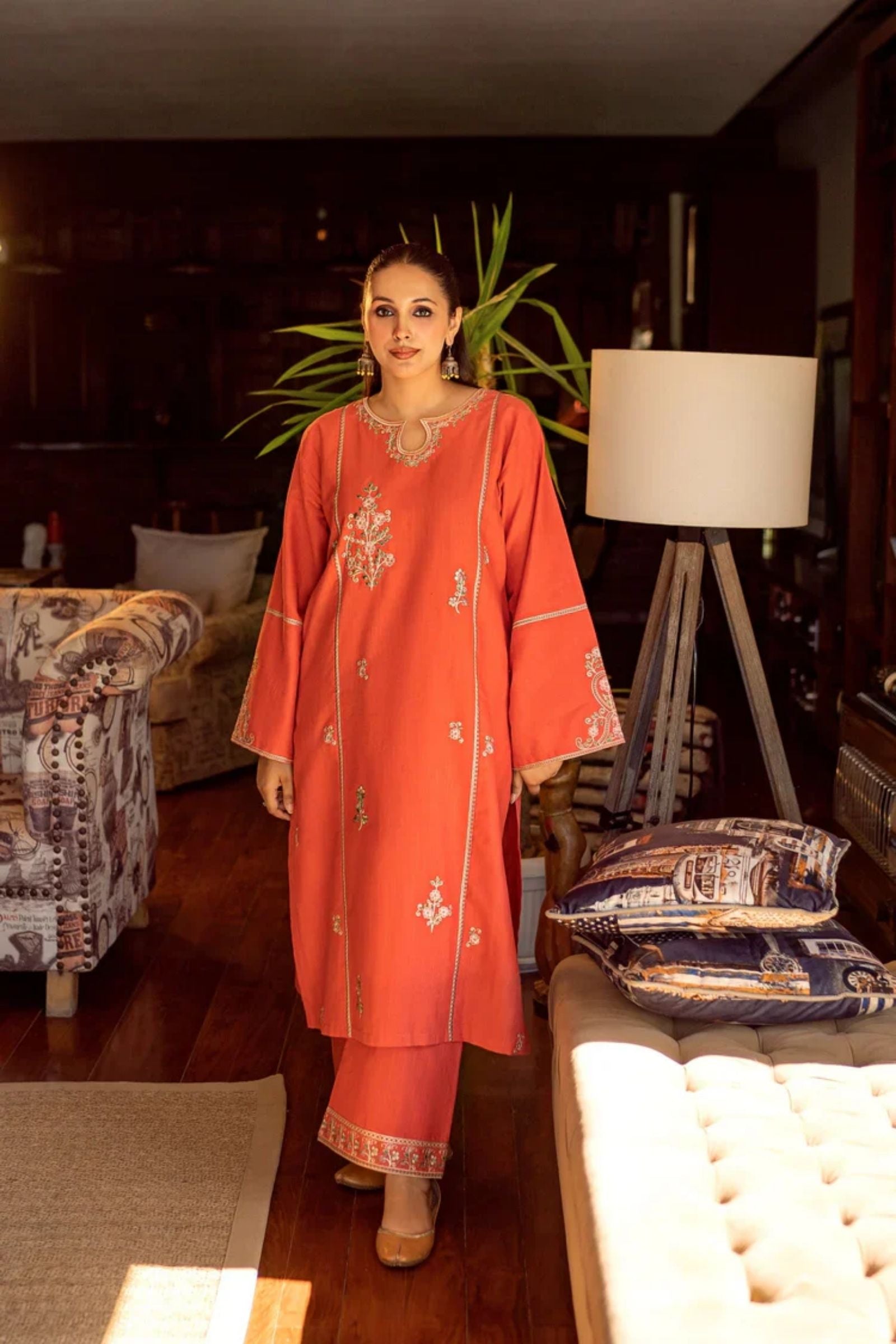 URGE - 2PC LAWN EMBROIDERED SHIRT WITH LAWN EMBROIDRED TROUSER - D 211