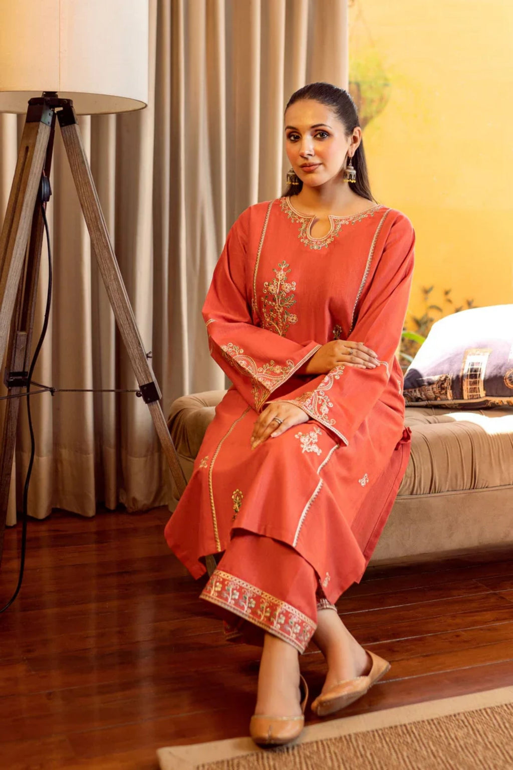 URGE - 2PC LAWN EMBROIDERED SHIRT WITH LAWN EMBROIDRED TROUSER - D 211