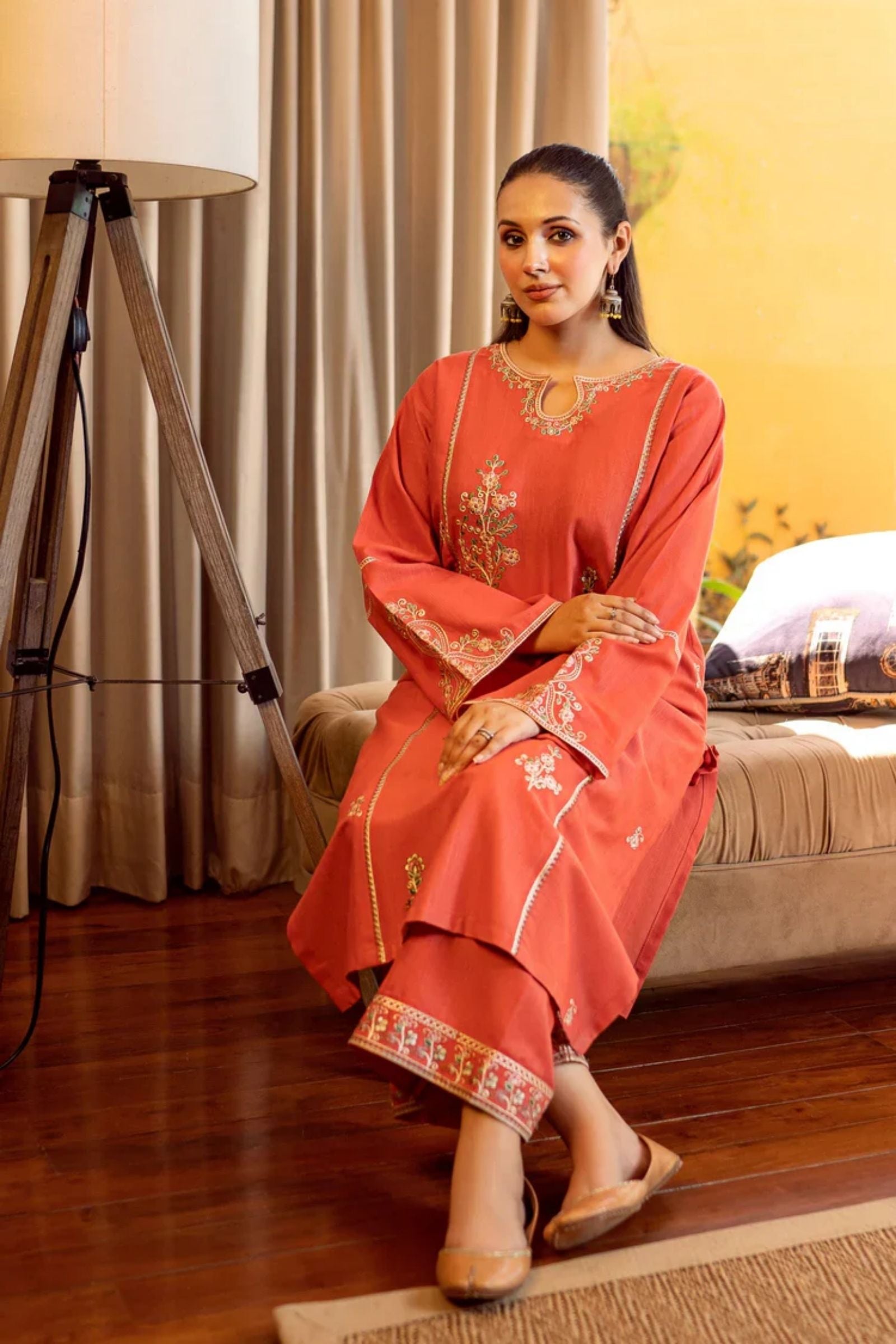 URGE - 2PC LAWN EMBROIDERED SHIRT WITH LAWN EMBROIDRED TROUSER - D 211
