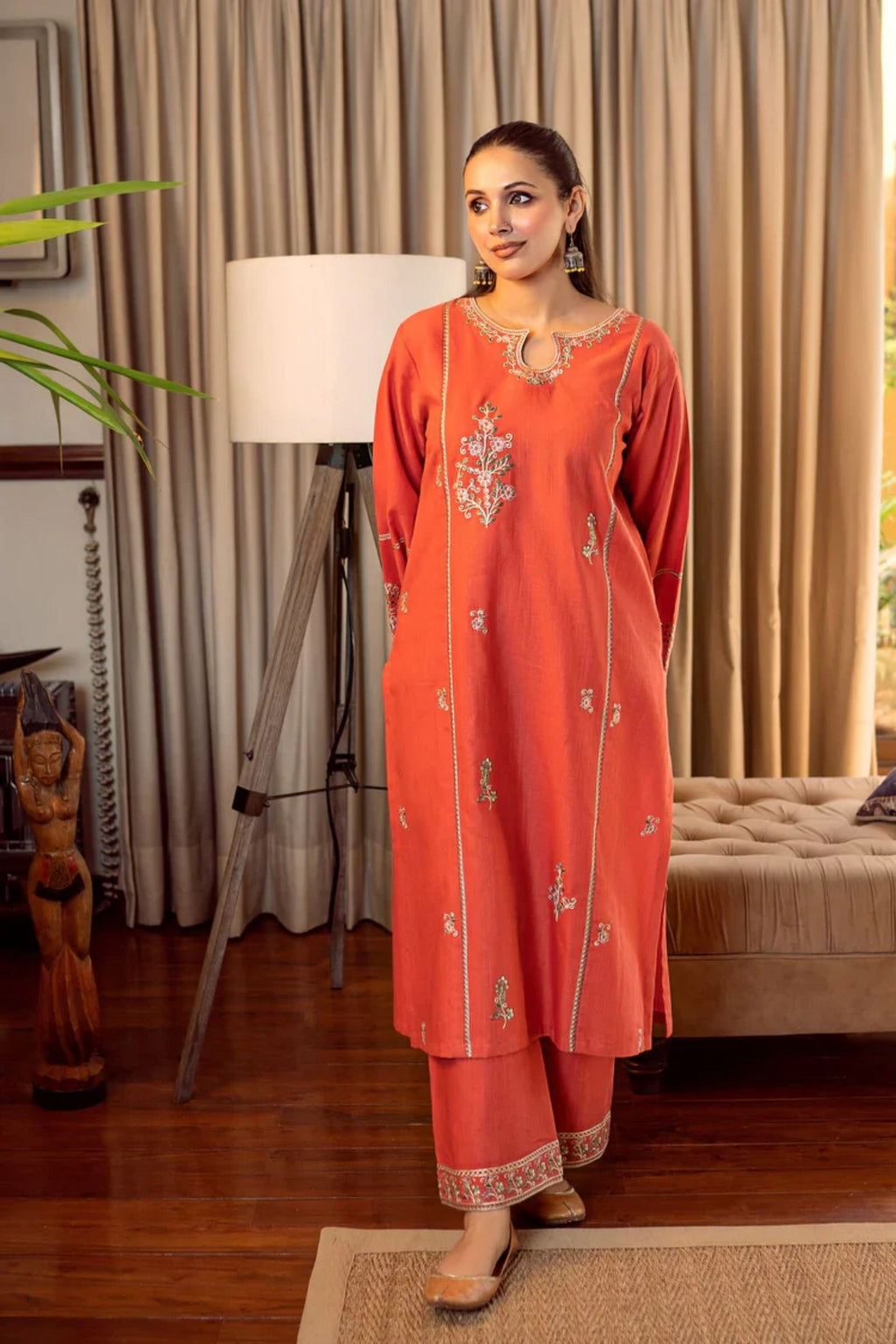 URGE - 2PC LAWN EMBROIDERED SHIRT WITH LAWN EMBROIDRED TROUSER - D 211