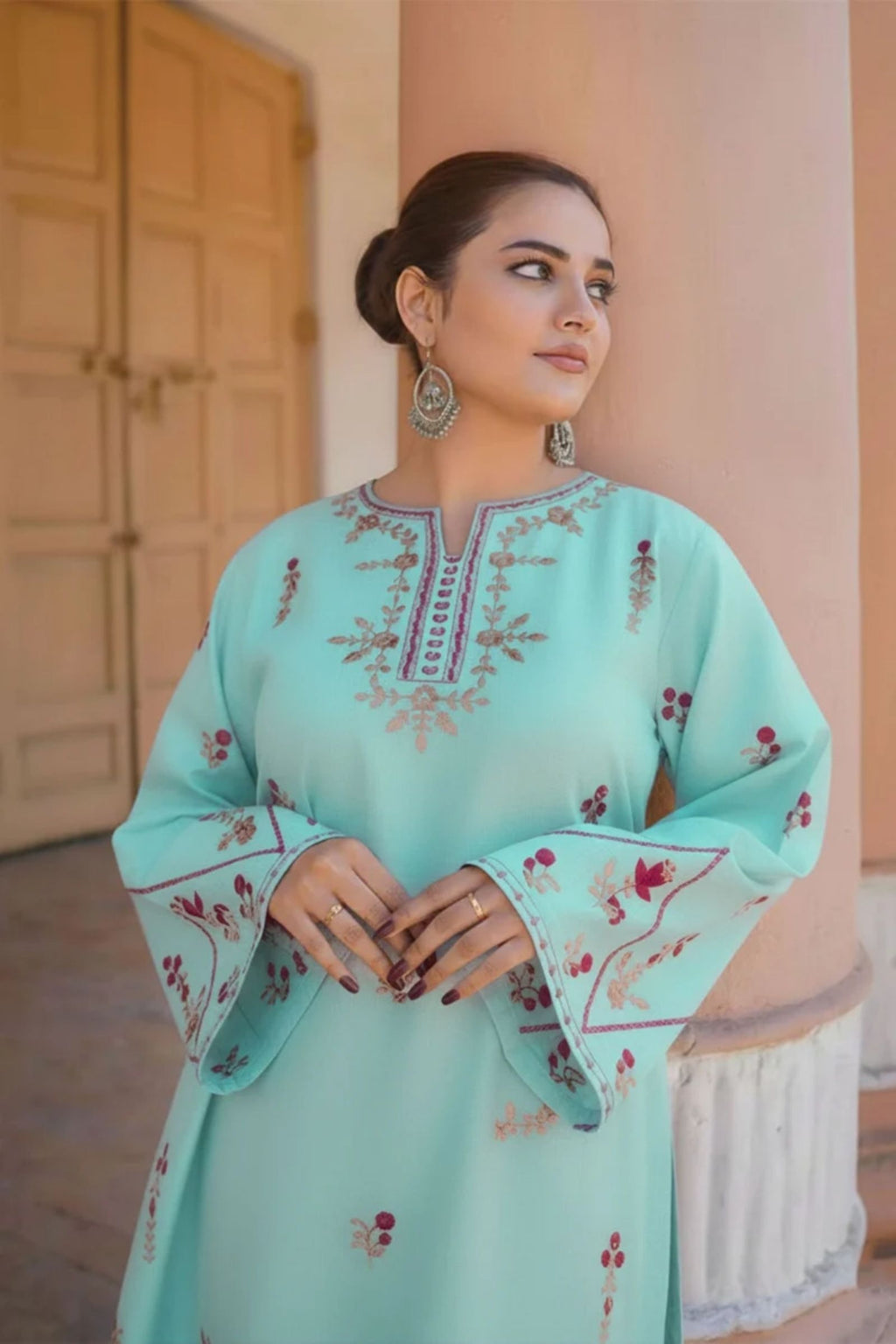 URGE - 2PC LAWN EMB SHIRT WITH LAWN EMB TROUSER - D 23