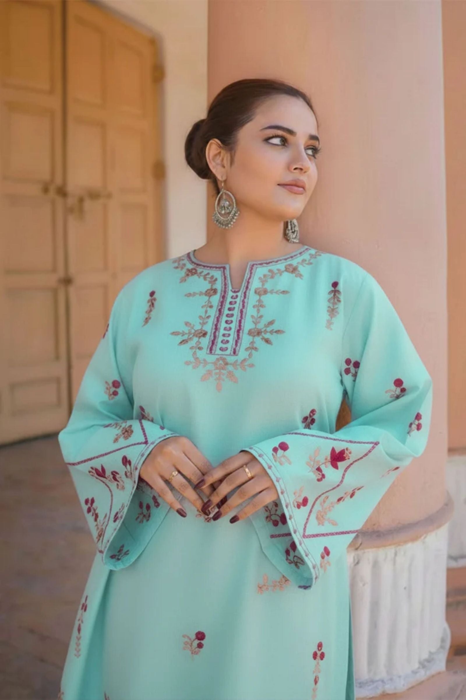 URGE - 2PC LAWN EMB SHIRT WITH LAWN EMB TROUSER - D 23