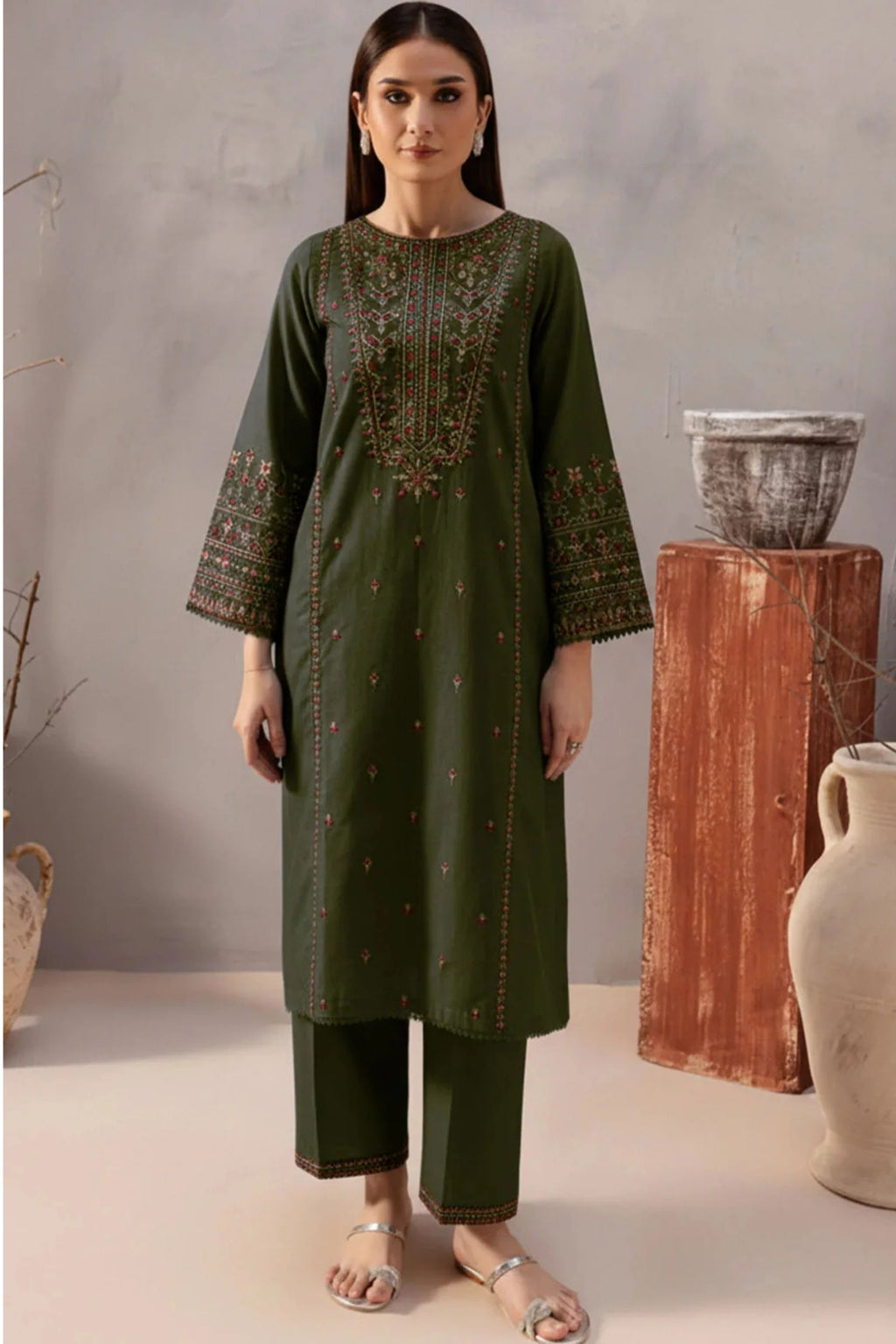BATIK - 2PC LAWN EMBROIDERED SHIRT WITH EMB TROUSER - D 26