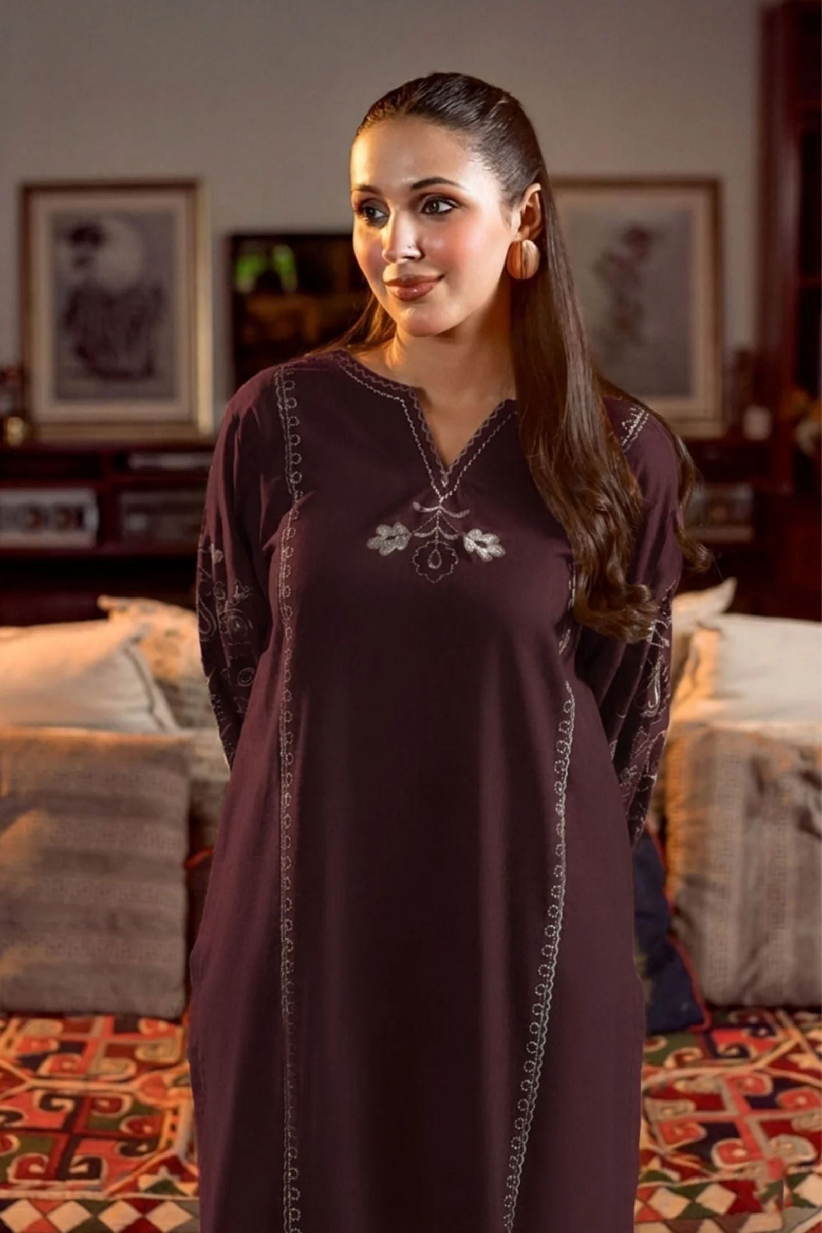 URGE - 2PC LAWN EMB SHIRT WITH EMB TROUSER - D 37