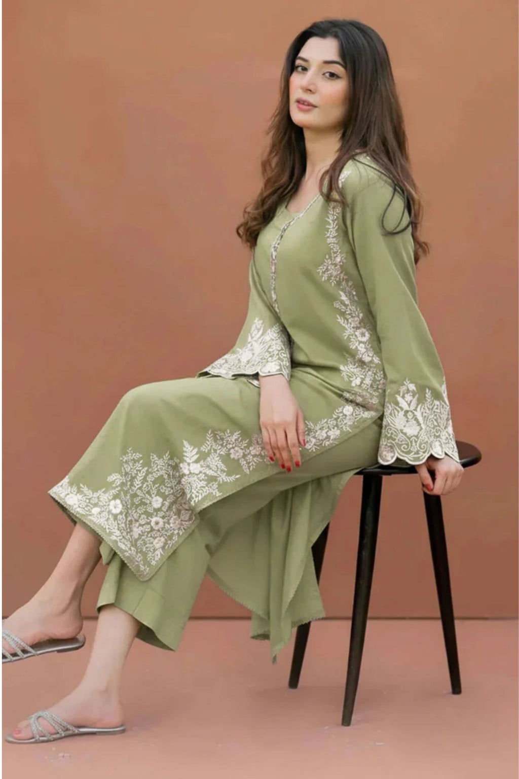 LAJWANTI - 2PC LAWN EMB SHIRT WITH LAWN DYED TROUSER - D 19