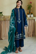 COCO- 3PC LAWN EMB SHIRT WITH MONARK PRINTED DUPATTA AND DYED TROUSER - EL189
