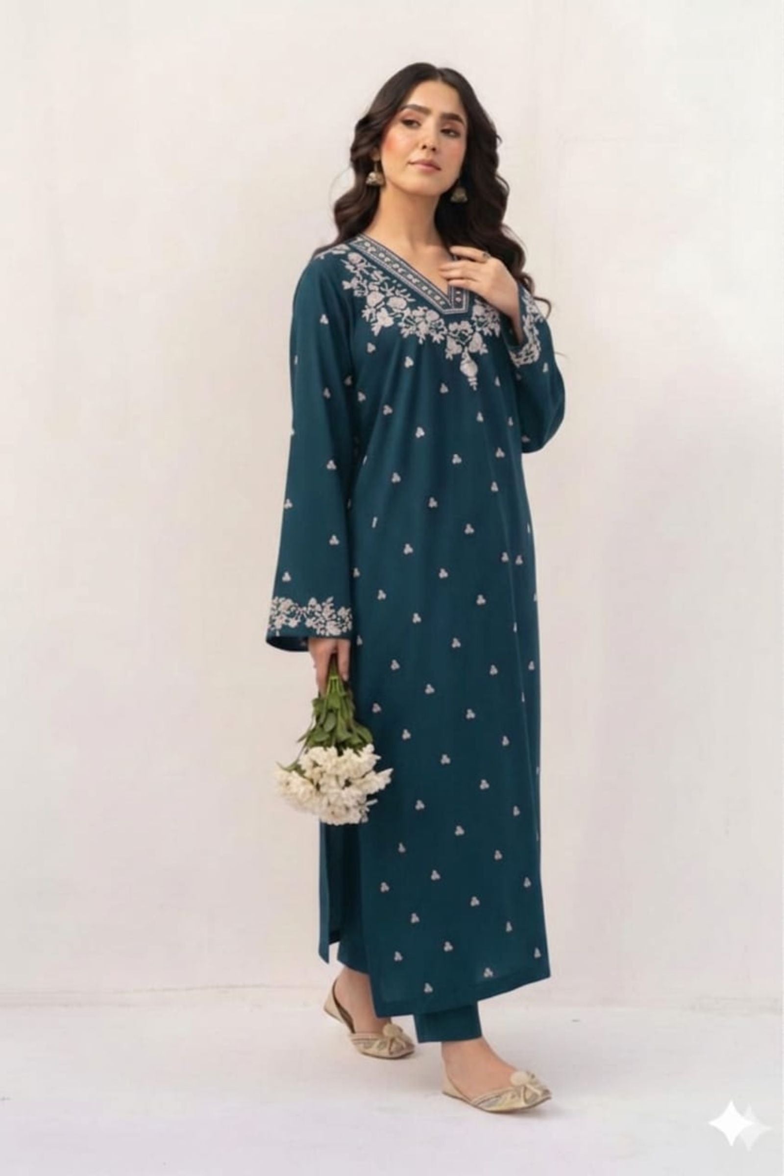 ASIM JOFA - 2PC LAWN EMB SHIRT WITH LAWN DYED TROUSER - EL 154