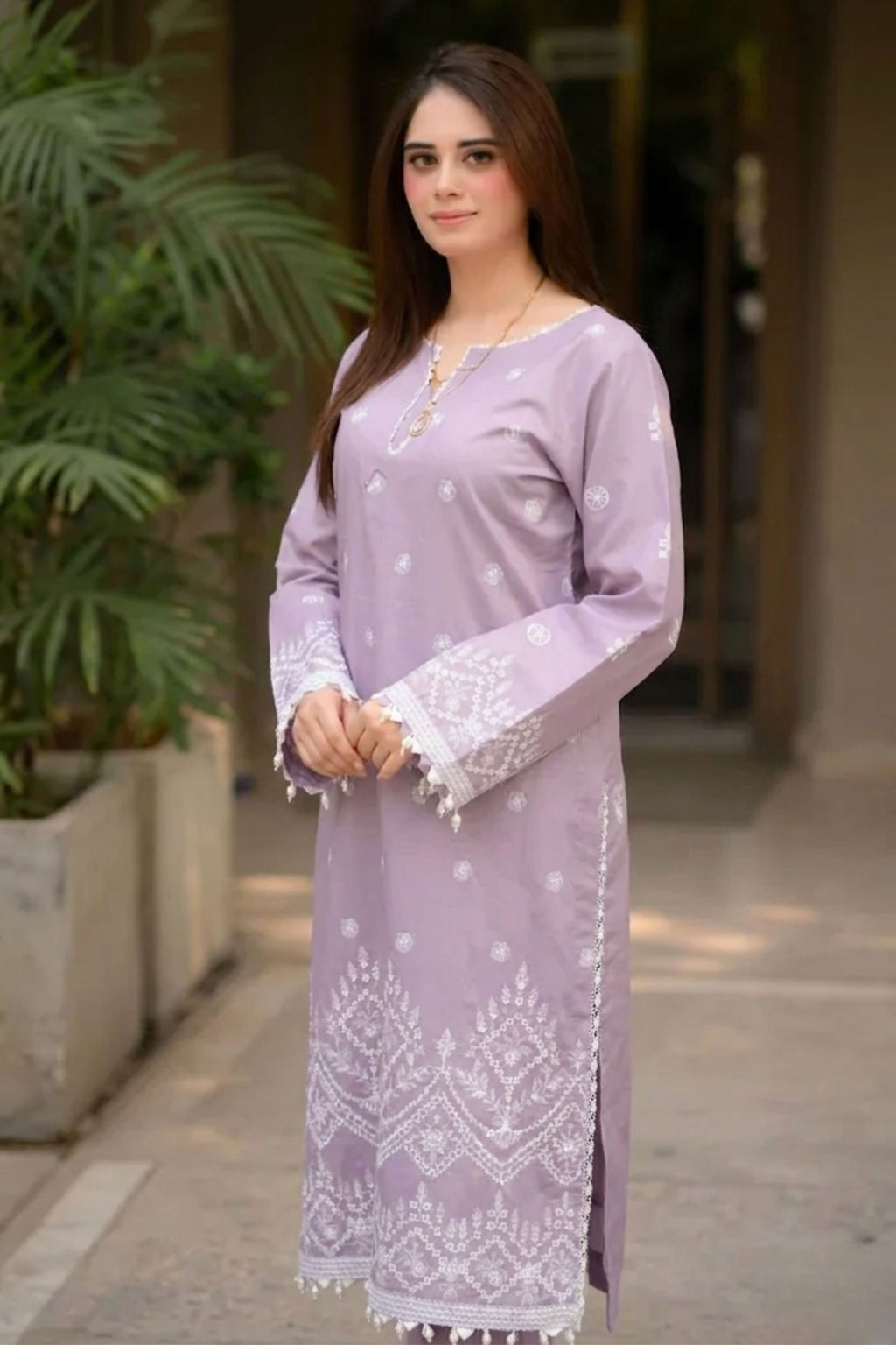 LIBAAS - 2PC LAWN EMB SHIRT WITH LAWN DYED TROUSER - DR 5799
