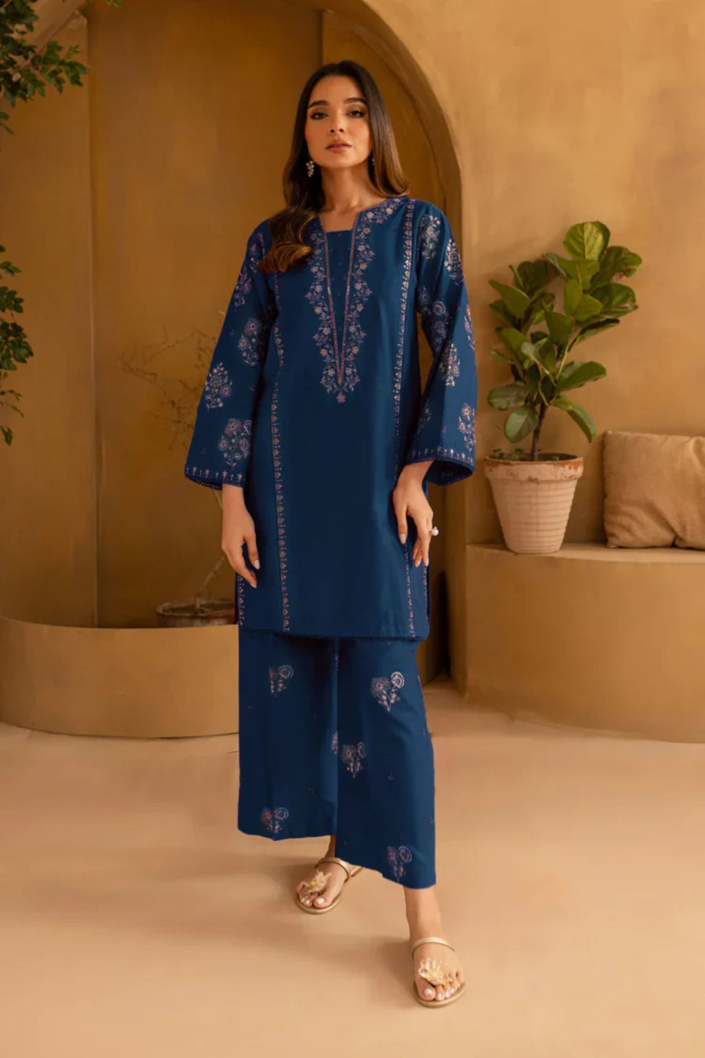 URGE - 2PC LAWN EMBROIDERED SHIRT WITH EMB TROUSER - D 11