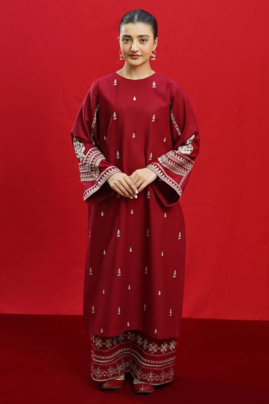 URGE - 2PC LAWN EMB SHIRT WITH LAWN EMB TROUSER - EL5797