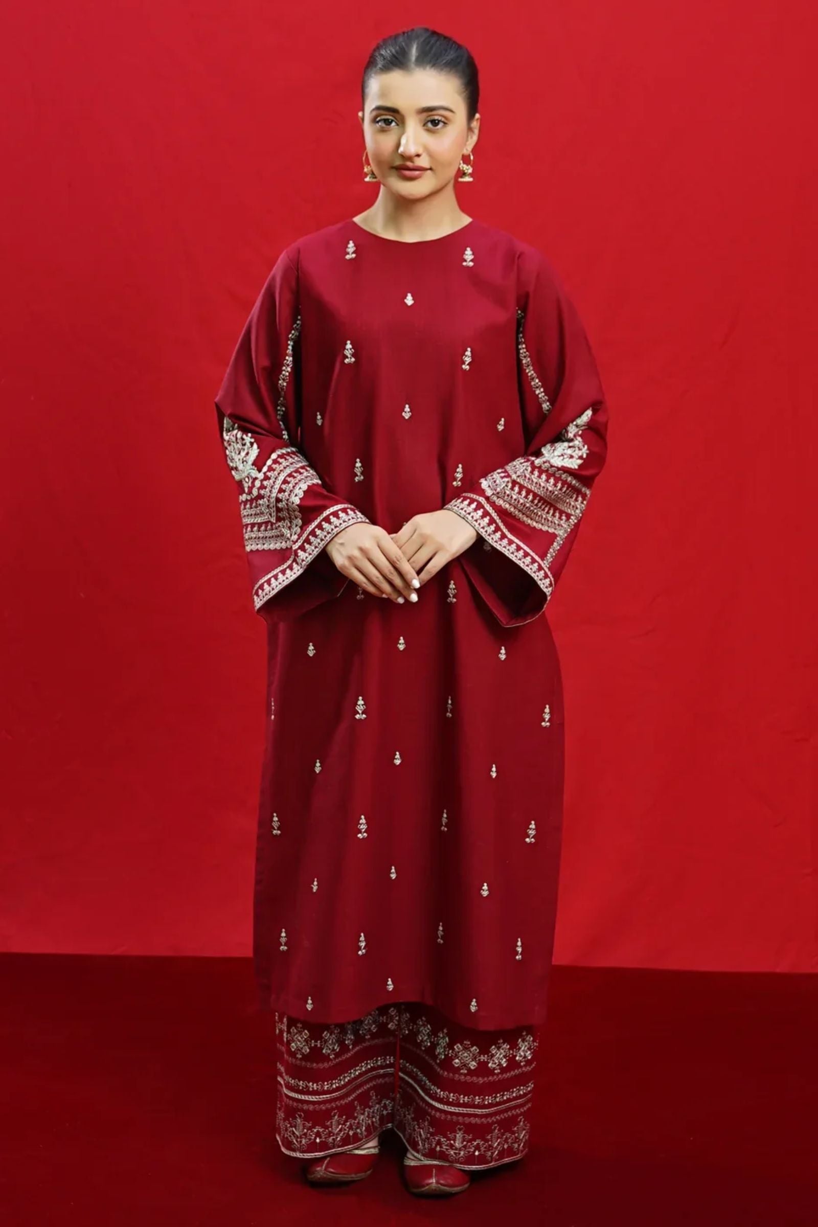 URGE - 2PC LAWN EMB SHIRT WITH LAWN EMB TROUSER - EL5797