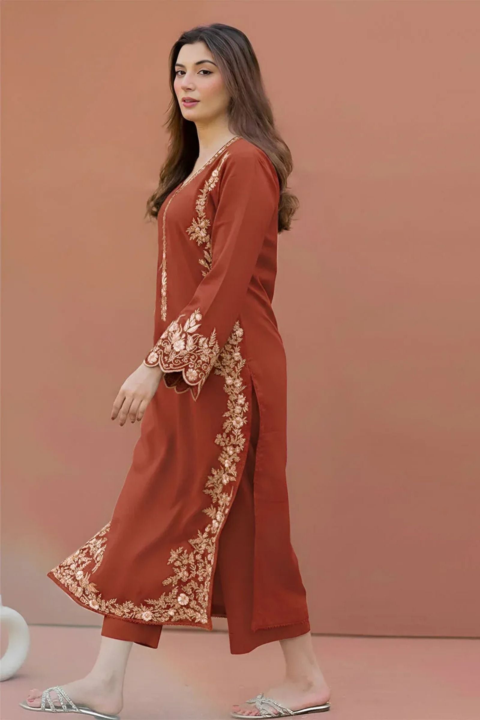 LAJWANTI - 2PC LAWN EMB SHIRT WITH LAWN DYED TROUSER - D 17