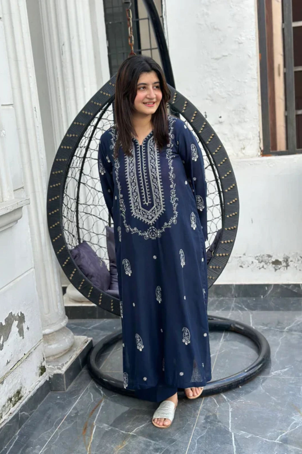 LAAM - 2PC LAWN EMB SHIRT WITH LAWN DYED TROUSER - DR 5807