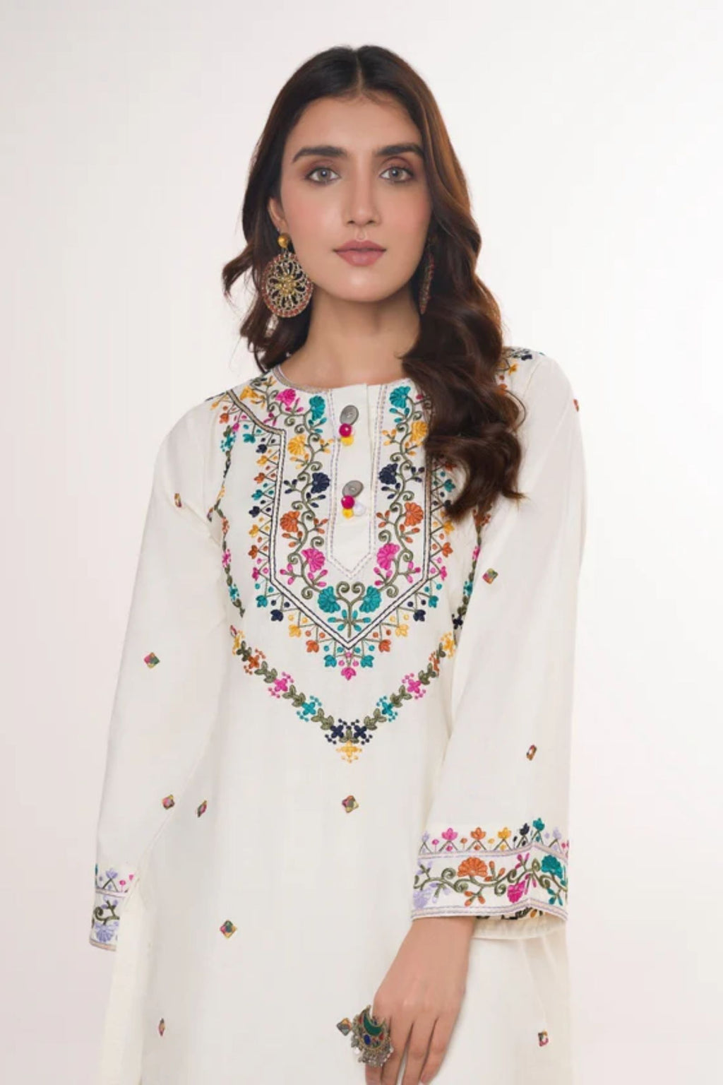 SAHIBAS - 2PC LAWN EMB SHIRT WITH LAWN EMBROIDERED TROUSER - EL5789