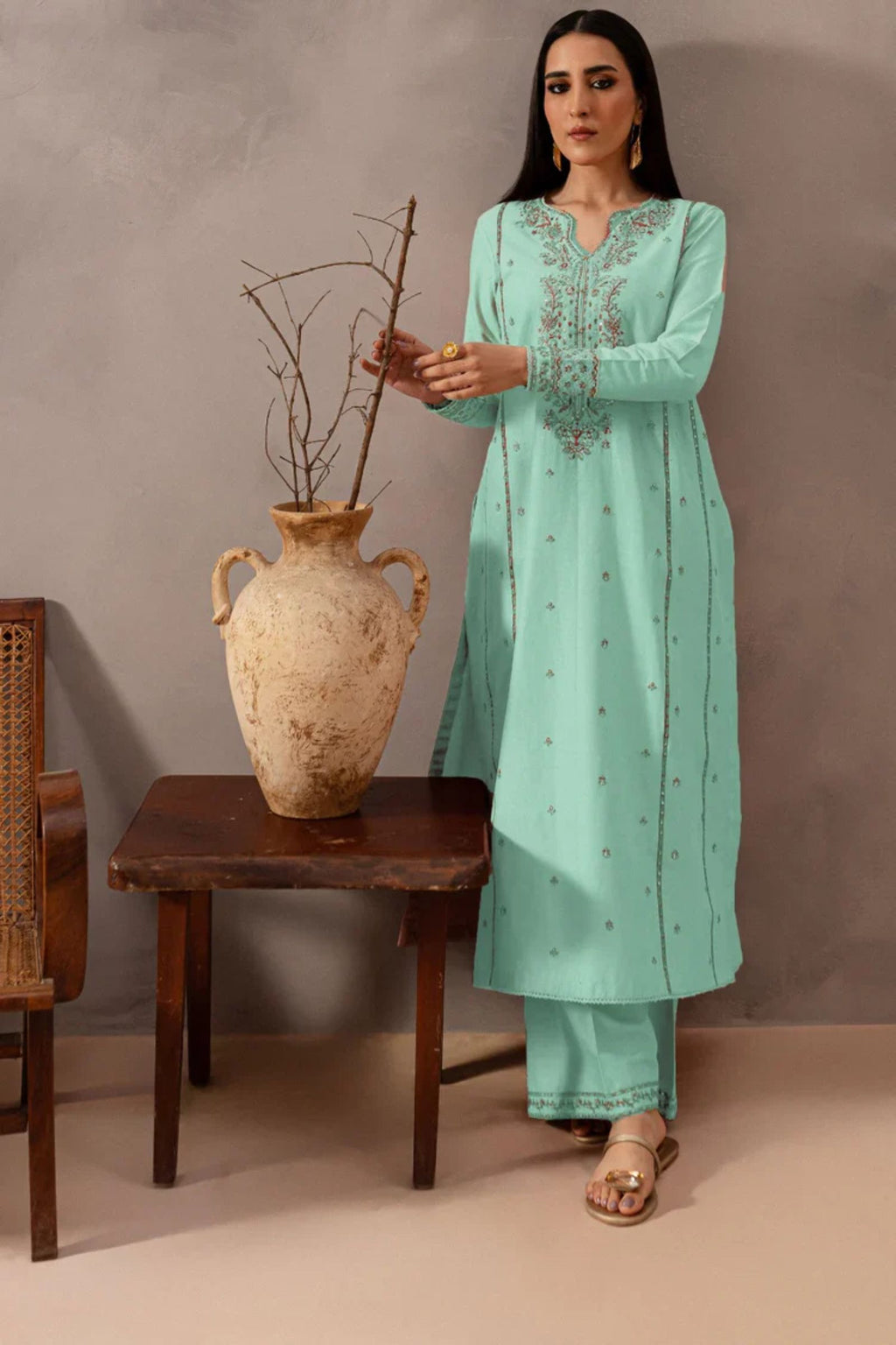 BATIK - 2PC LAWN EMBROIDERED SHIRT WITH EMB TROUSER - D 09