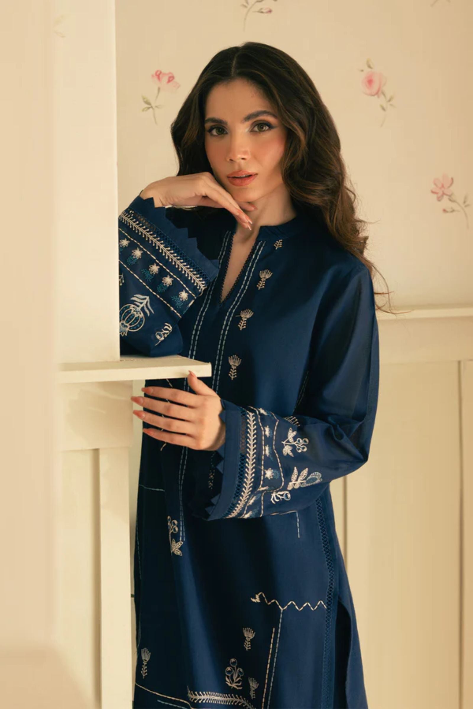 LAAM - 2PC LAWN EMB SHIRT WITH LAWN DYED TROUSER - AS 2602