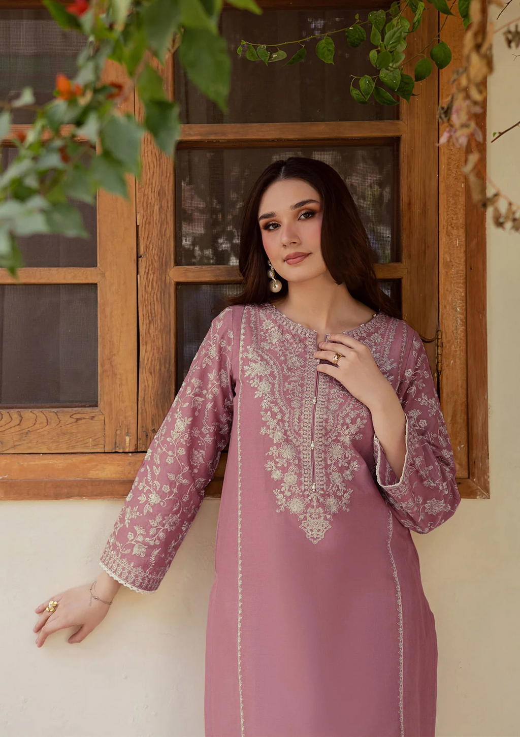 BATIK - 2PC LAWN SEQUIN EMB SHIRT WITH LAWN TROUSER - D 77