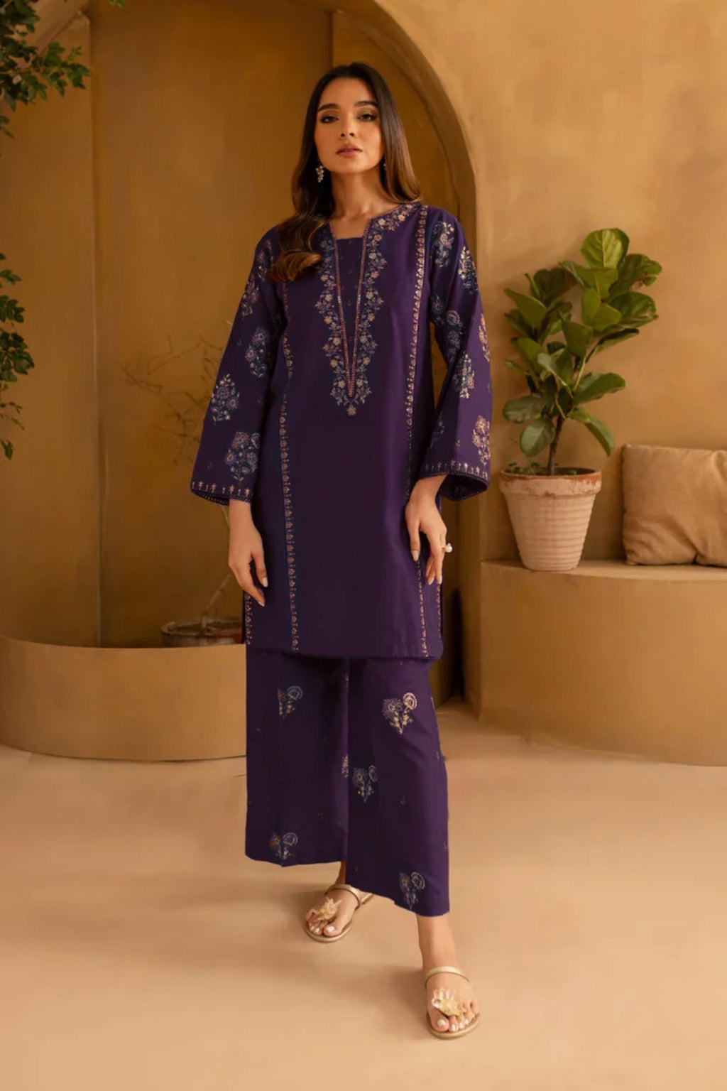 BATIK - 2PC LAWN EMB SHIRT WITH LAWN EMB TROUSER -  D 14