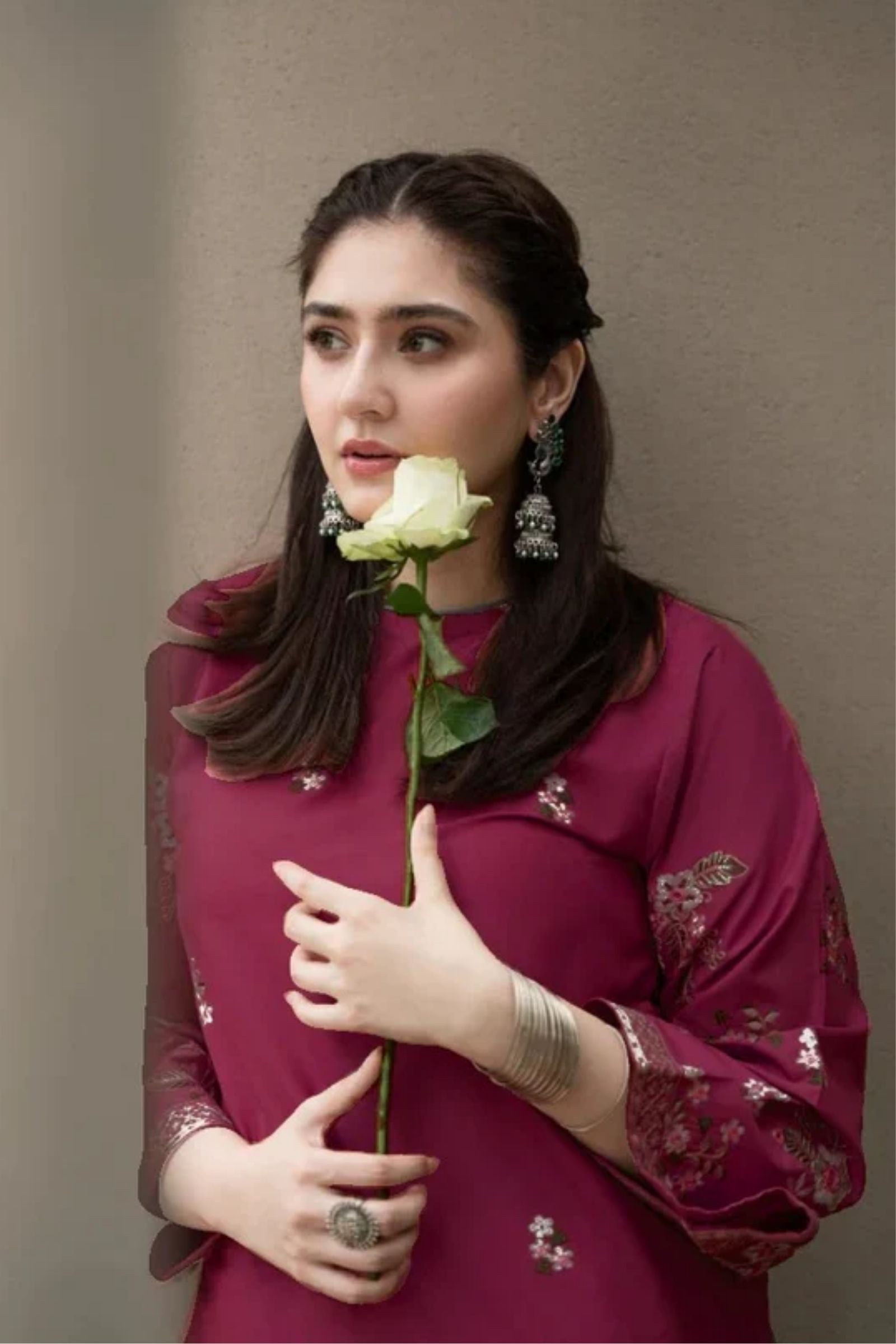 URGE - 2PC LAWN EMB SHIRT WITH LAWN EMB TROUSER - D 224
