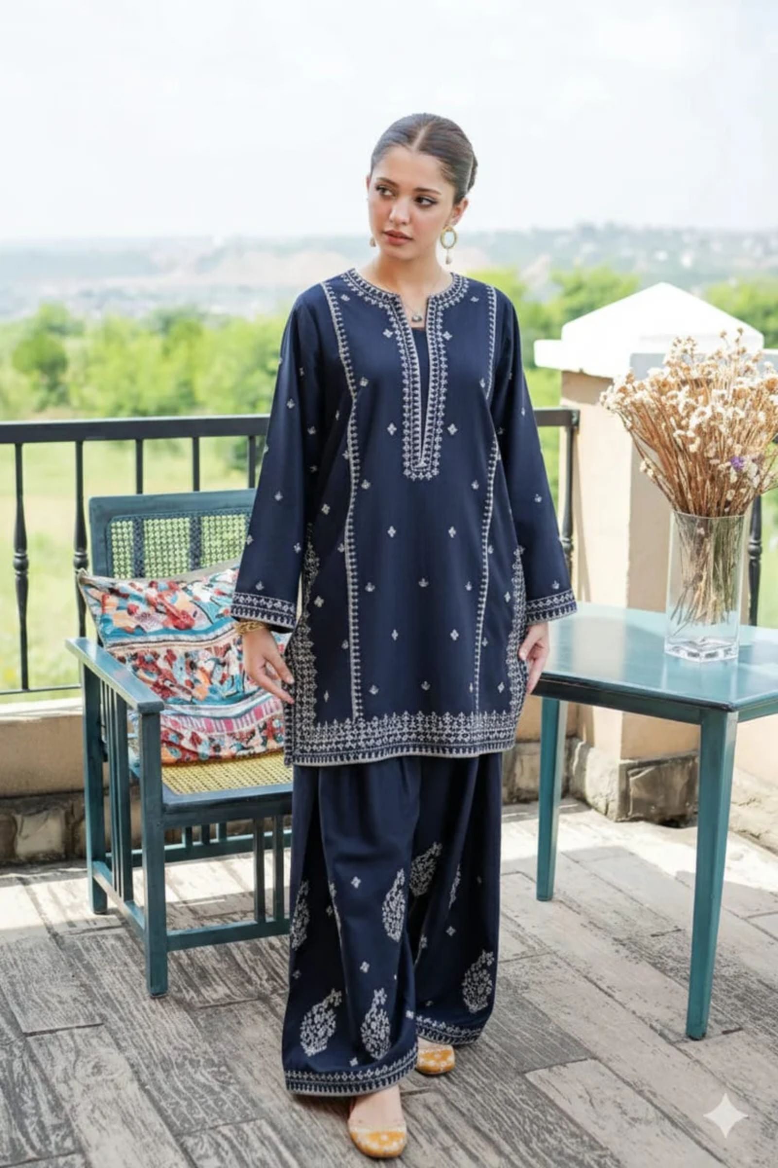 URGE - 2PC LAWN EMB SHIRT WITH LAWN EMBROIDERED TROUSER - EL149