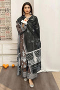 URGE - 3PC LAWN EMBROIDERED SHIRT WITH MONARK PRINTED DUPATTA AND DYED TROUSER - EL120 BR