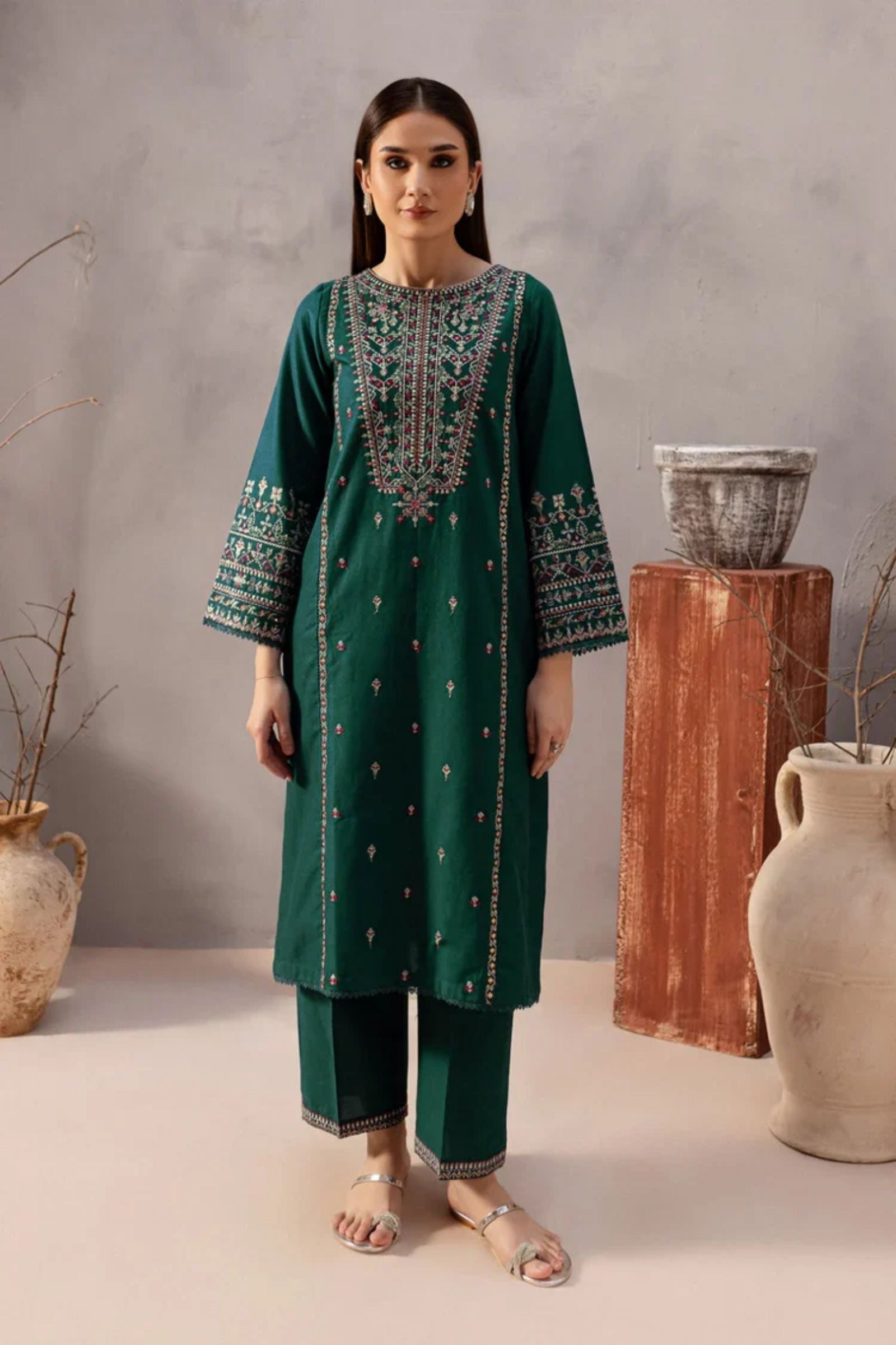BATIK - 2PC LAWN EMB SHIRT WITH LAWN EMB TROUSER - D 13