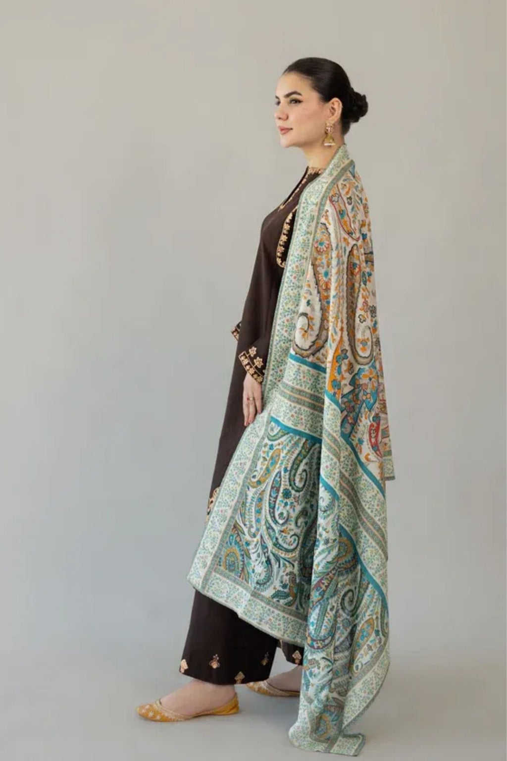 URGE - 3PC LAWN EMB SHIRT WITH MONARK PRINTED DUPATTA AND DYED TROUSER - EL329