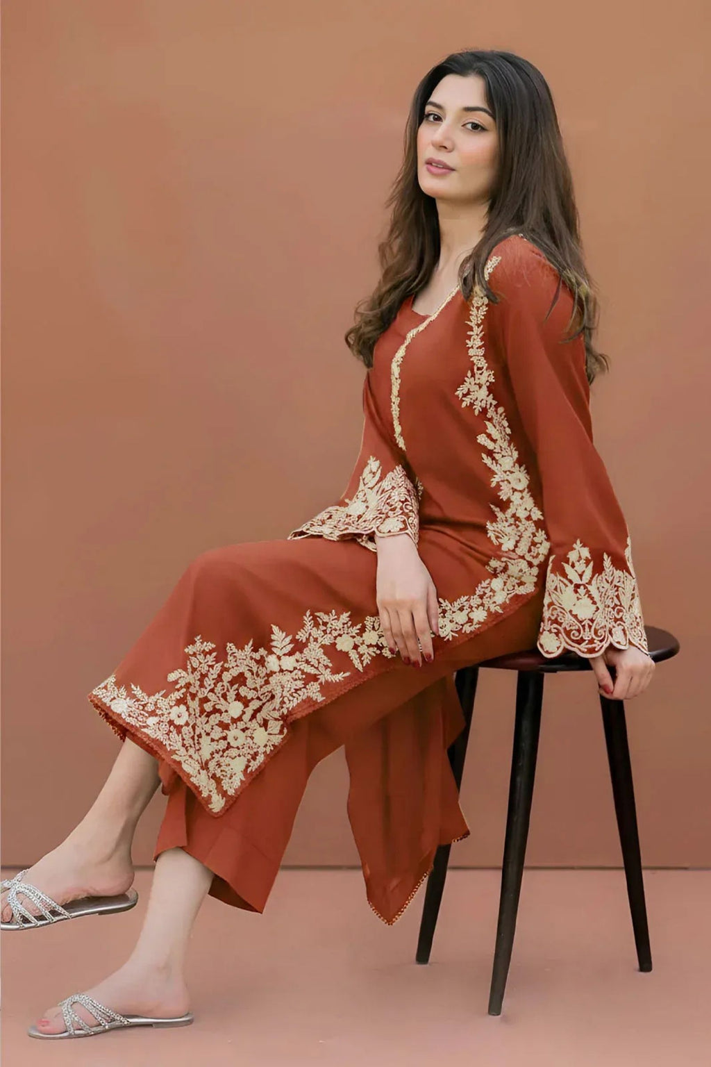 LAJWANTI - 2PC LAWN EMB SHIRT WITH LAWN DYED TROUSER - D 17