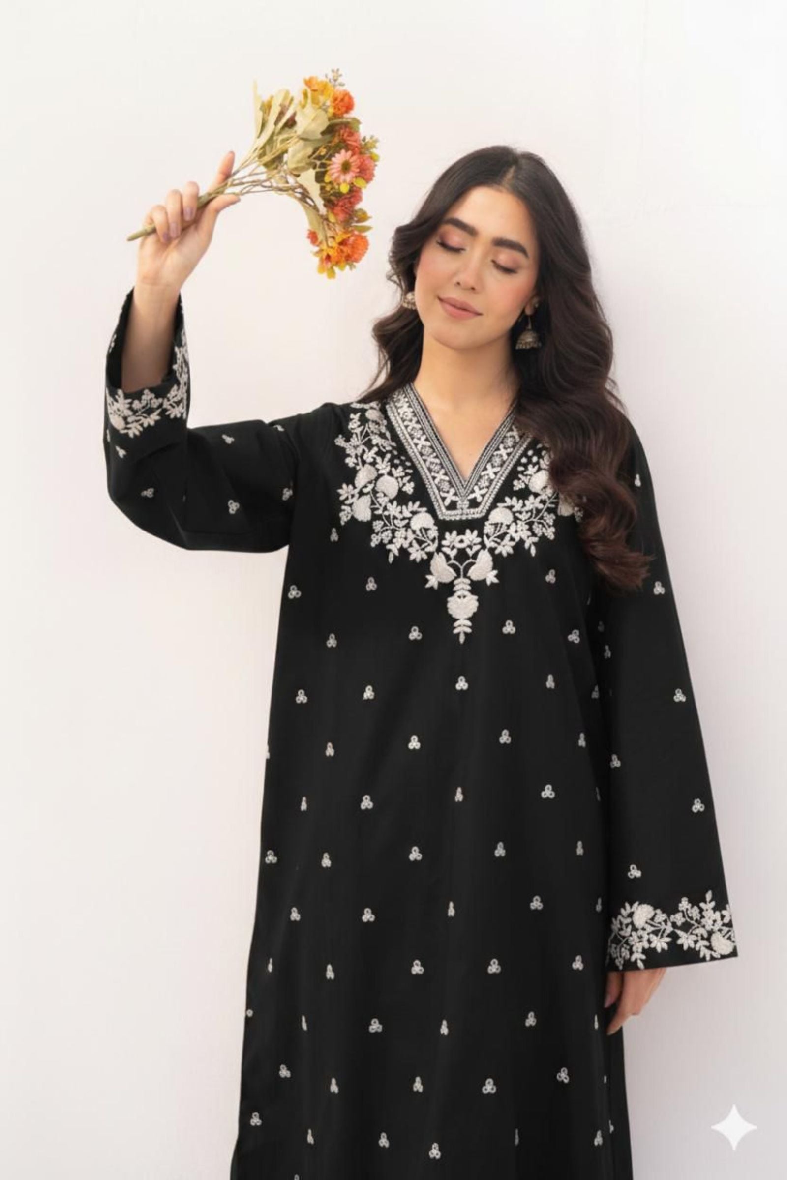 ASIM JOFA - 2PC LAWN EMB SHIRT WITH LAWN DYED TROUSER - EL 157