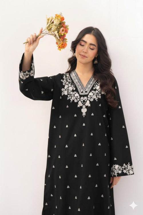 ASIM JOFA - 2PC LAWN EMB SHIRT WITH LAWN DYED TROUSER - EL 157