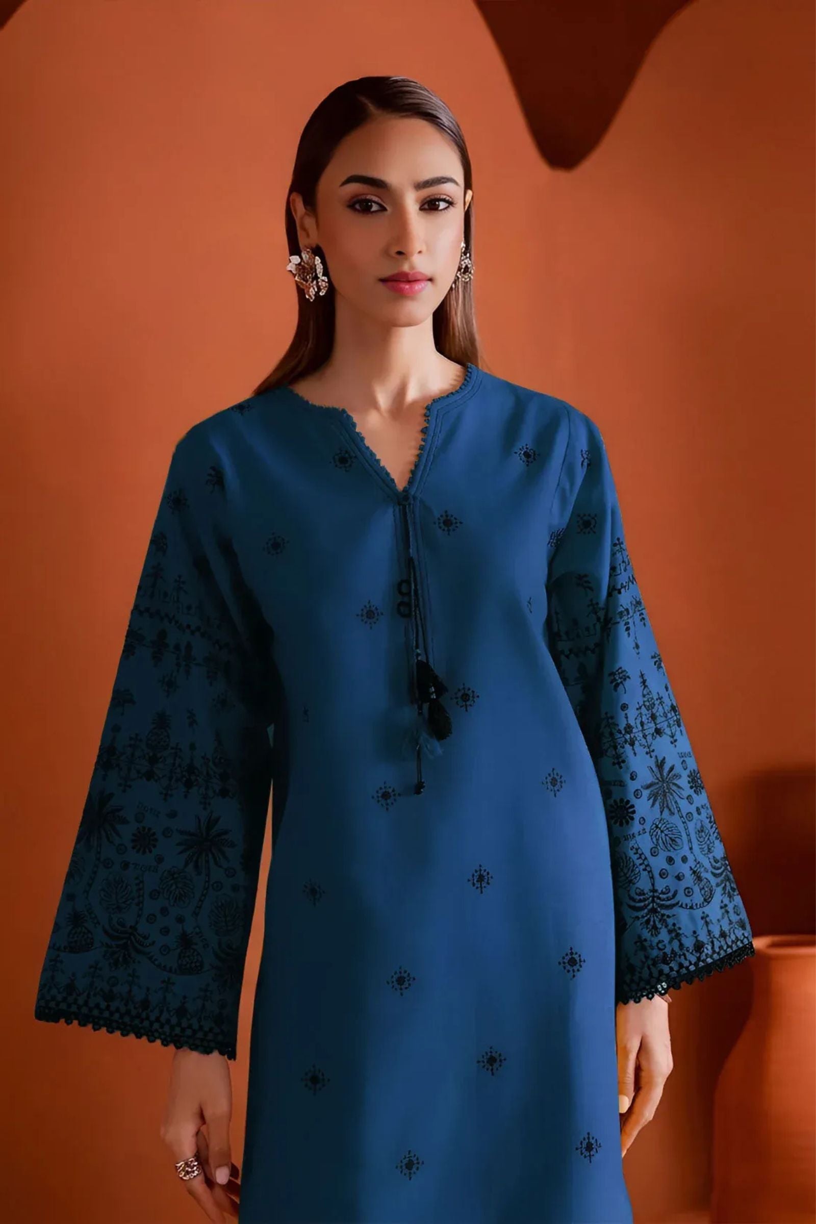 BATIK - 2PC LAWN EMB SHIRT WITH LAWN DYED TROUSER - D 67