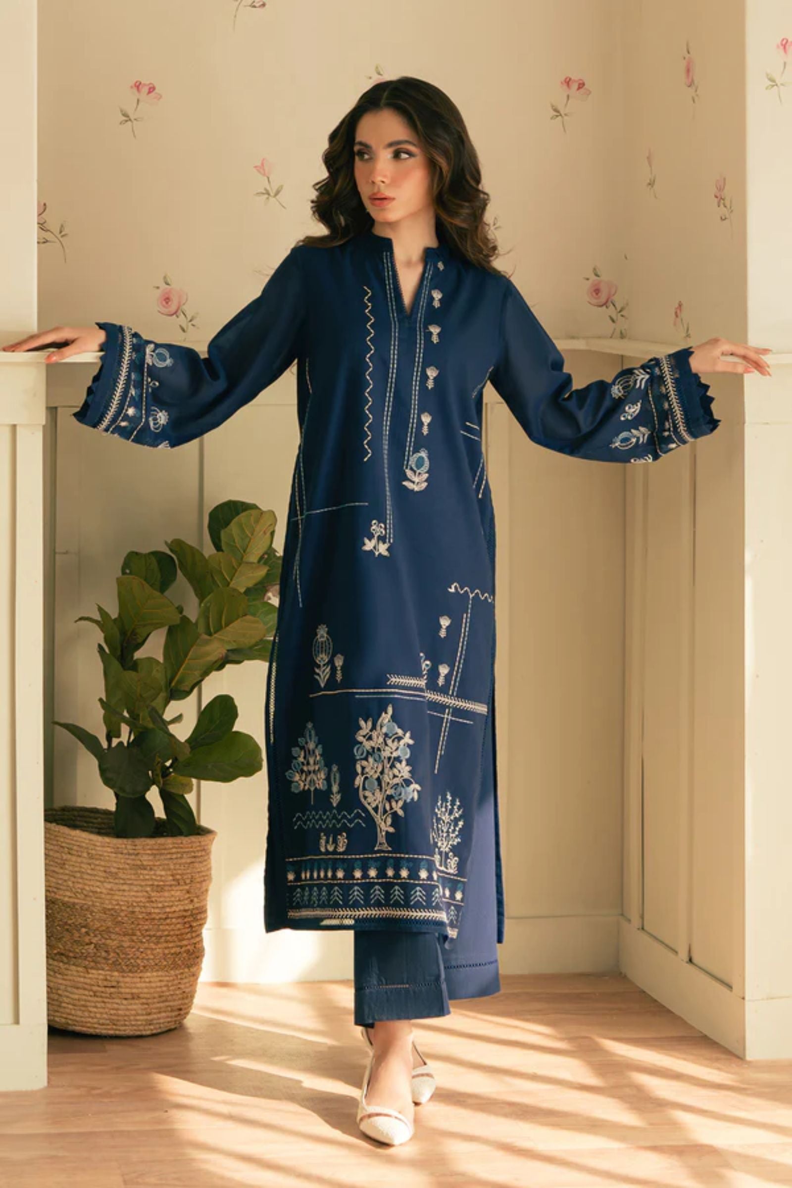 LAAM - 2PC LAWN EMB SHIRT WITH LAWN DYED TROUSER - AS 2602