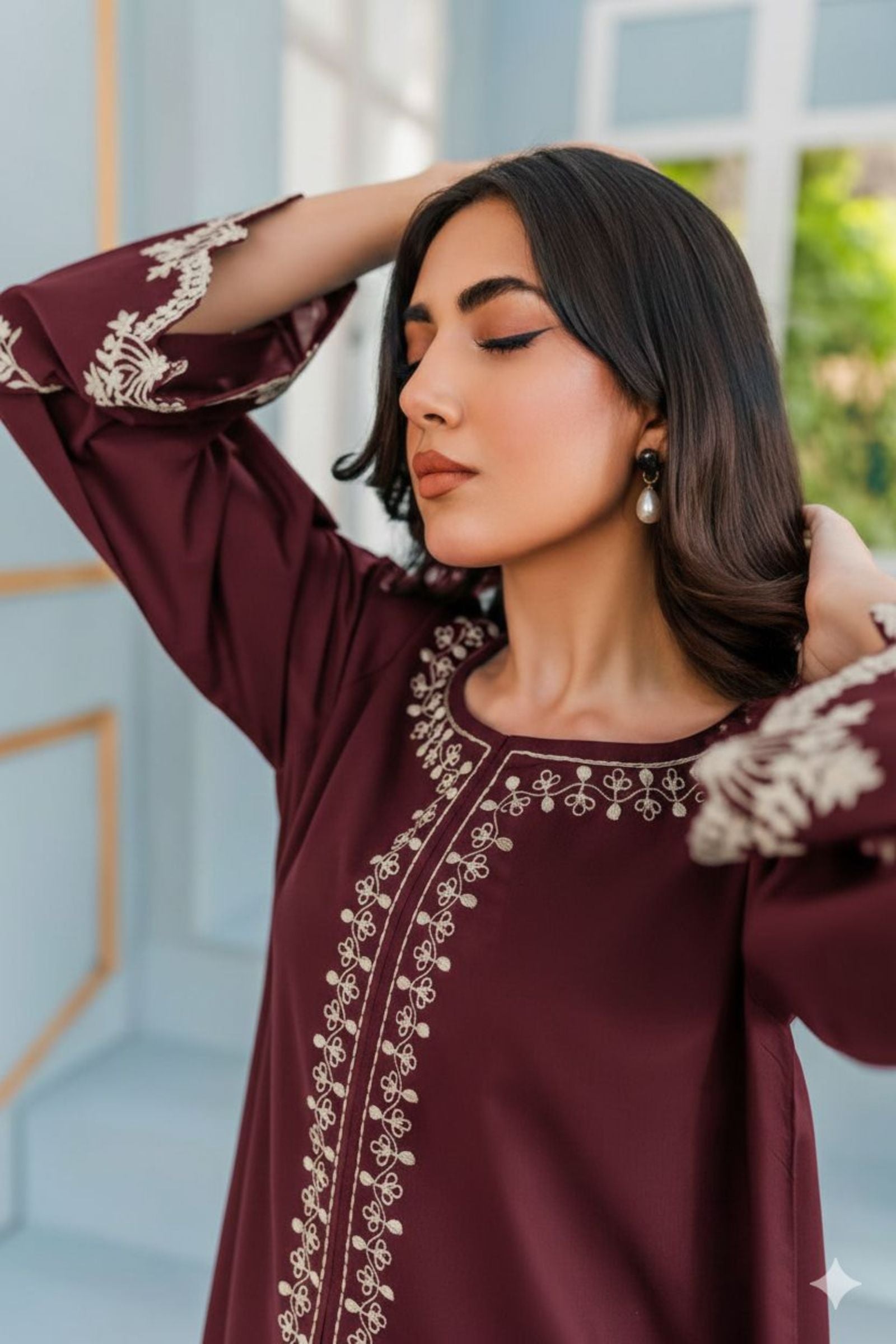 BATIK - 2PC LAWN EMB SHIRT WITH LAWN DYED TROUSER - EL 155