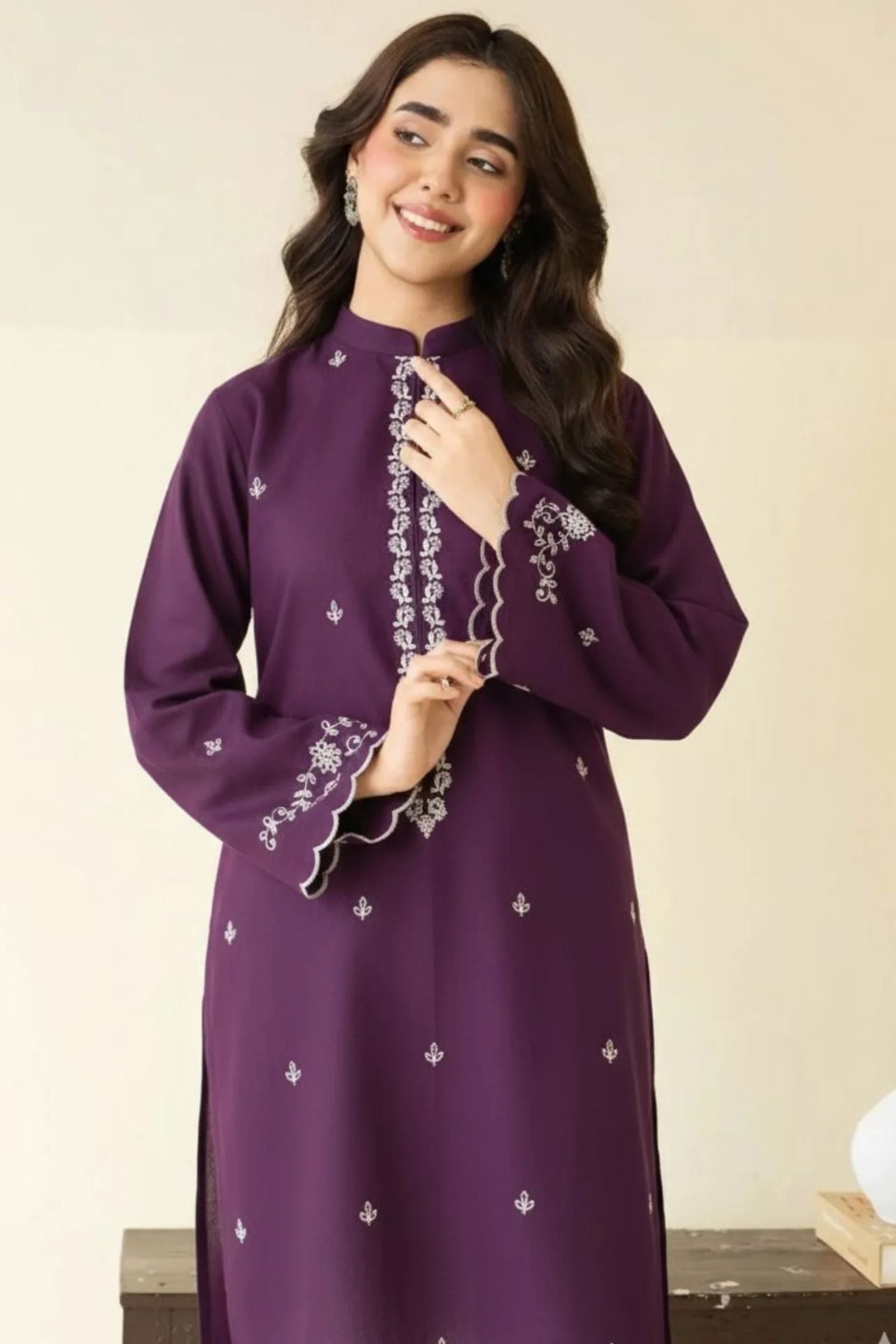 PEZWAAN - 2PC LAWN EMB SHIRT WITH LAWN EMB TROUSER - DR 5822