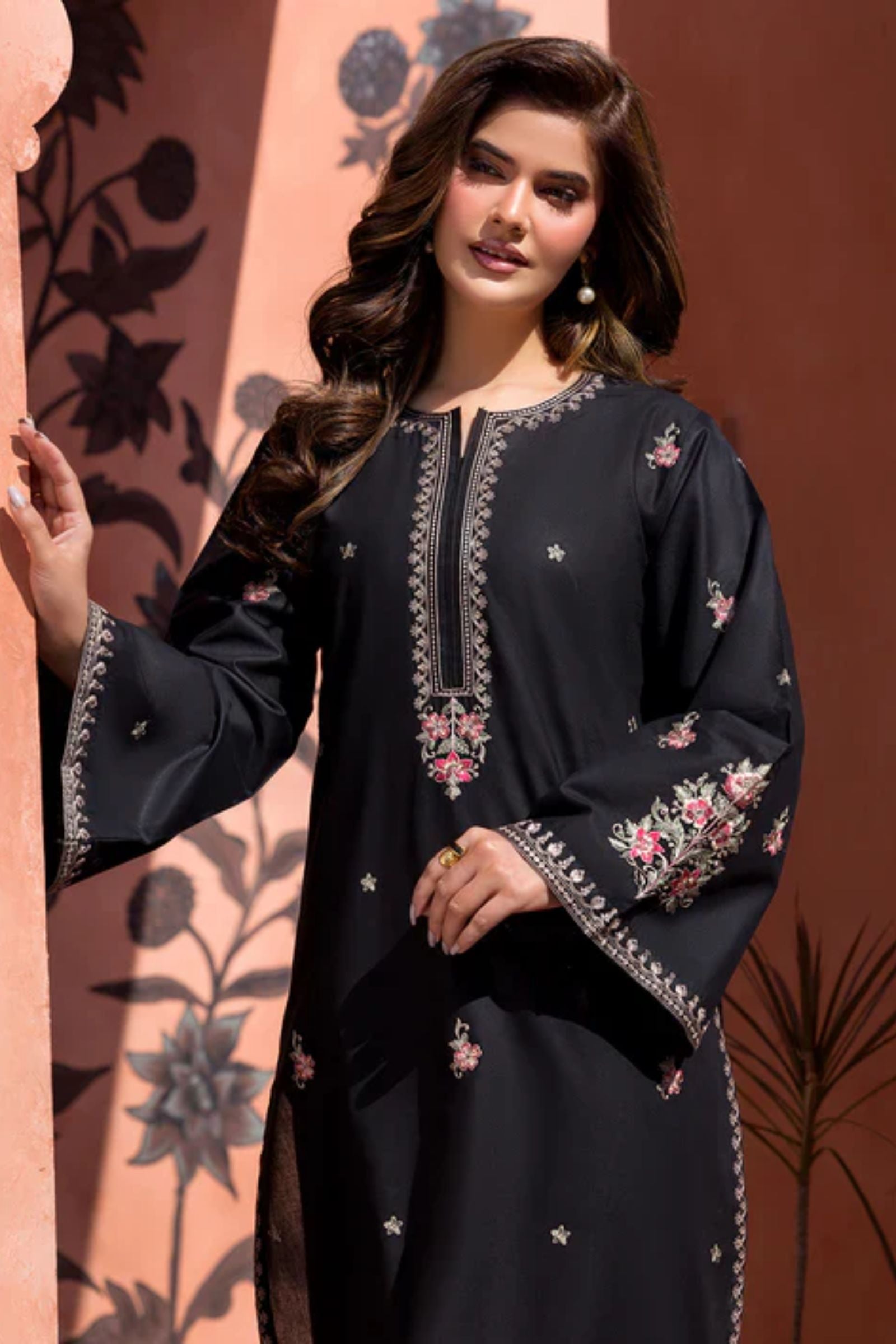 LAAM - 2PC LAWN EMB SHIRT WITH LAWN DYED TROUSER - DR 5826