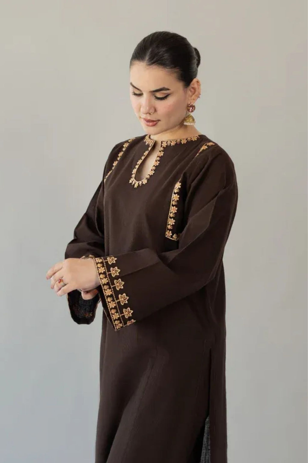 URGE - 3PC LAWN EMB SHIRT WITH MONARK PRINTED DUPATTA AND DYED TROUSER - EL329
