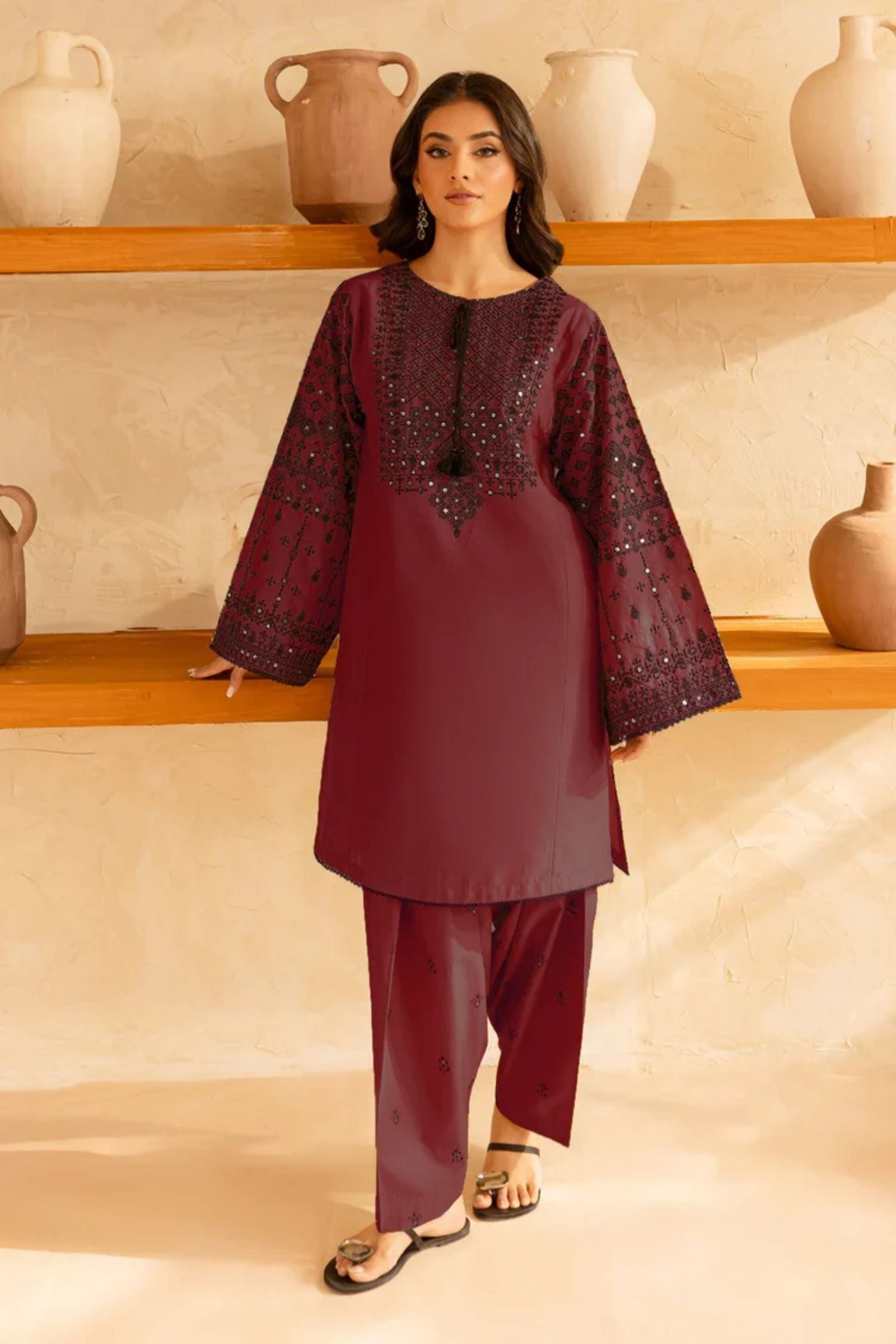 BATIK - 2PC LAWN EMB SHIRT WITH LAWN EMB TROUSER - D 233 B
