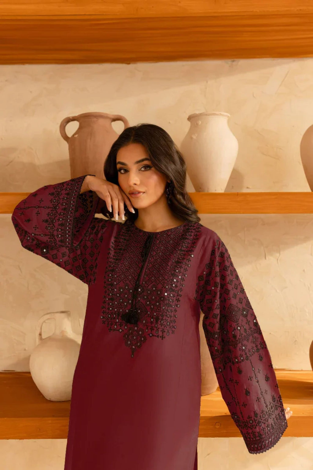 BATIK - 2PC LAWN EMB SHIRT WITH LAWN EMB TROUSER - D 233 B